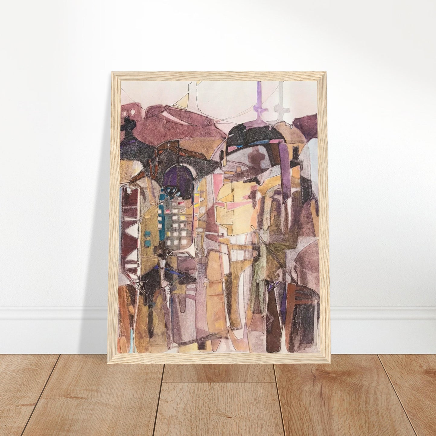 'San Franscisco De Asis #2' Abstract I 12x16 inch Wooden Framed Art Print I Original Artwork by American Artist Barbara Cleary