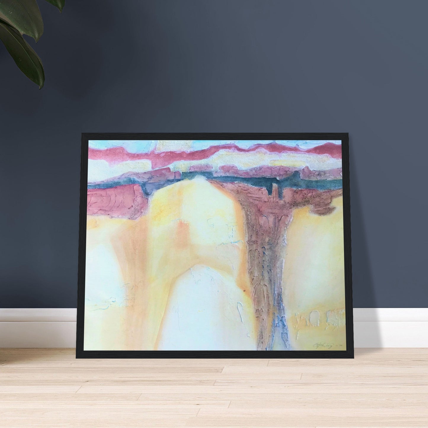 'Southwest Mixed Media' Abstract I 16x20 inch Wooden Framed Art Print I Original Artwork by American Artist Barbara Cleary
