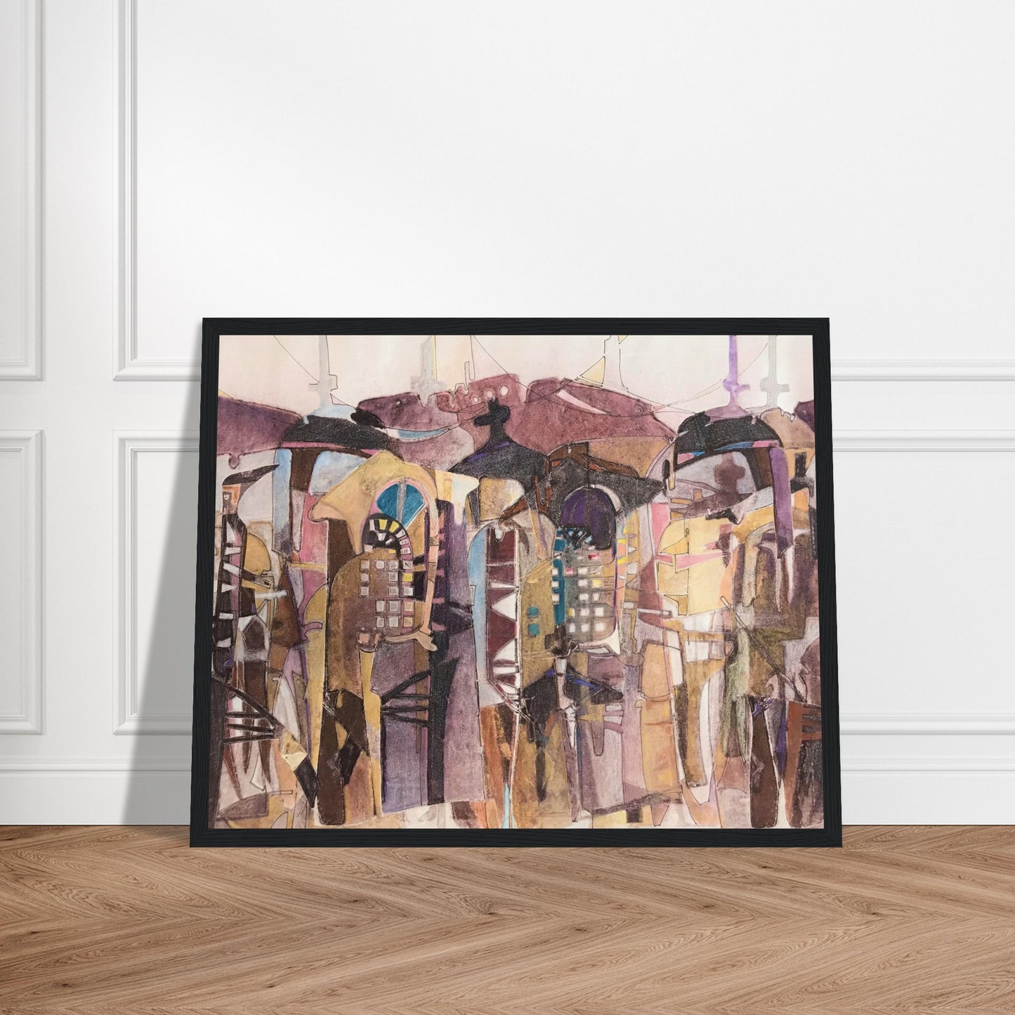 'San Francisco De Asis' Abstract I 16x20 inch Wooden Framed Art Print I Original Artwork by American Artist Barbara Cleary