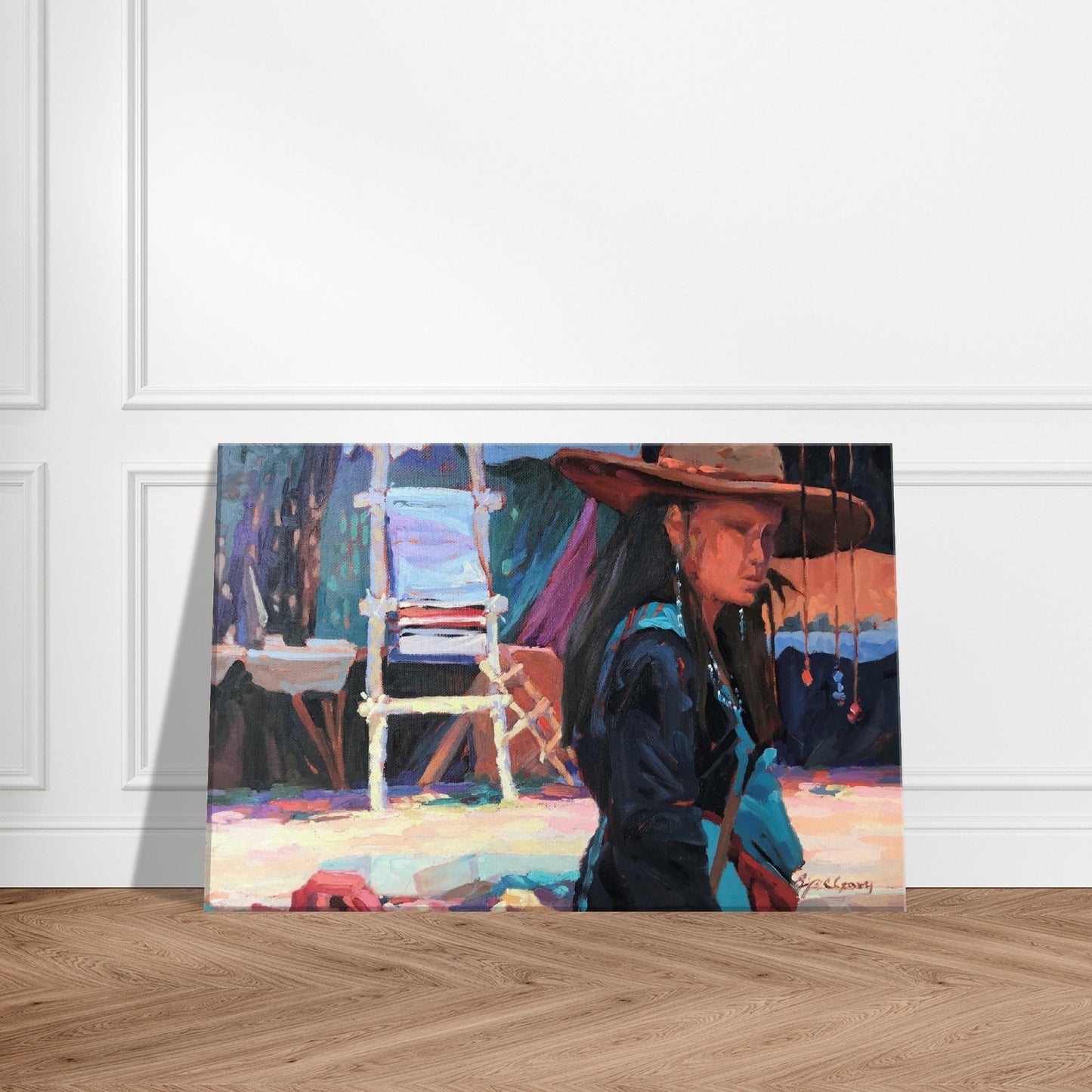 'Hacienda Rendezvous' I 8x12, 11x14, or 12x18 inch Canvas Art Print I Original Artwork by American Artist Barbara Cleary