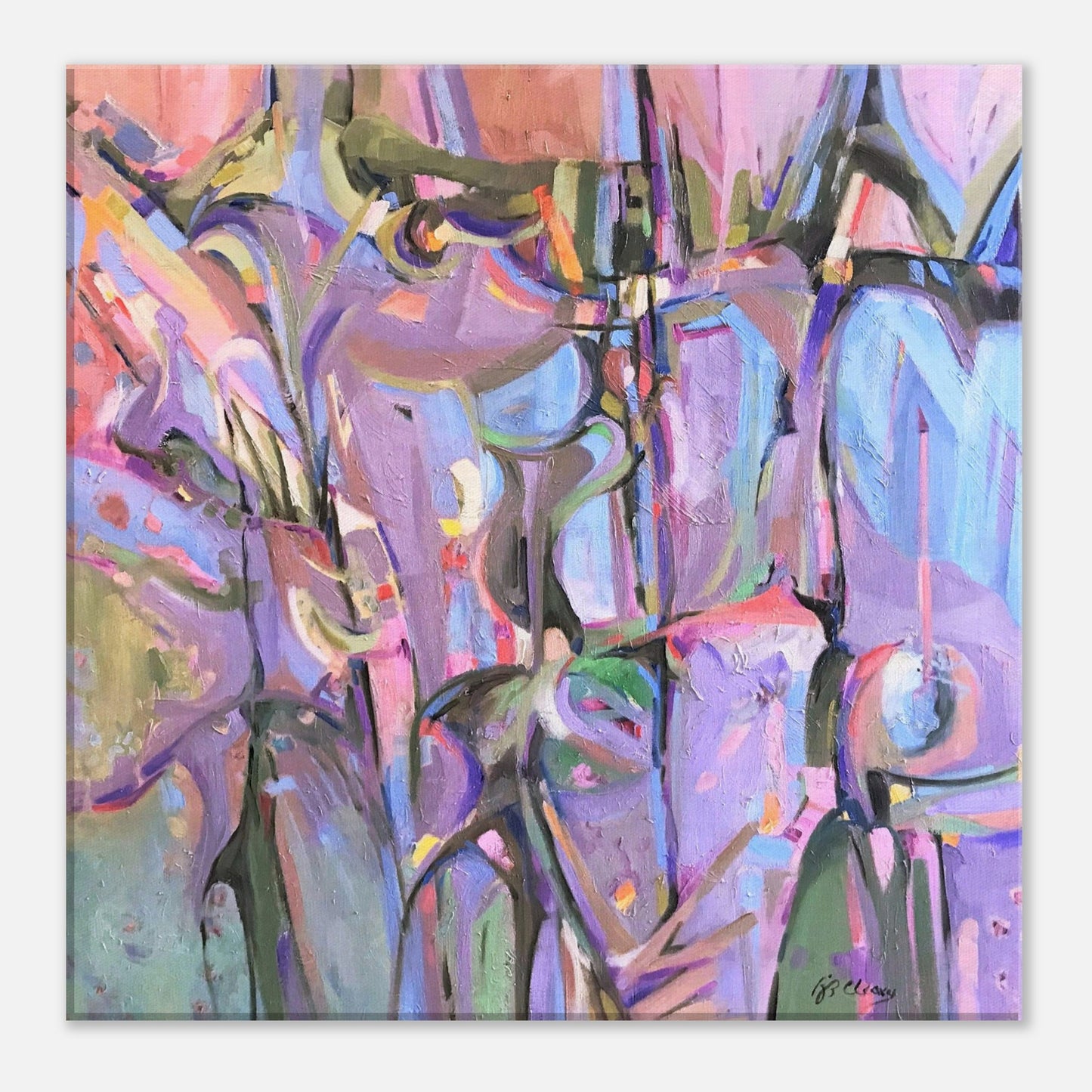 ‘Passage' Abstract I 16x16 inch Art Print on Canvas I Original Artwork by American Artist Barbara Cleary