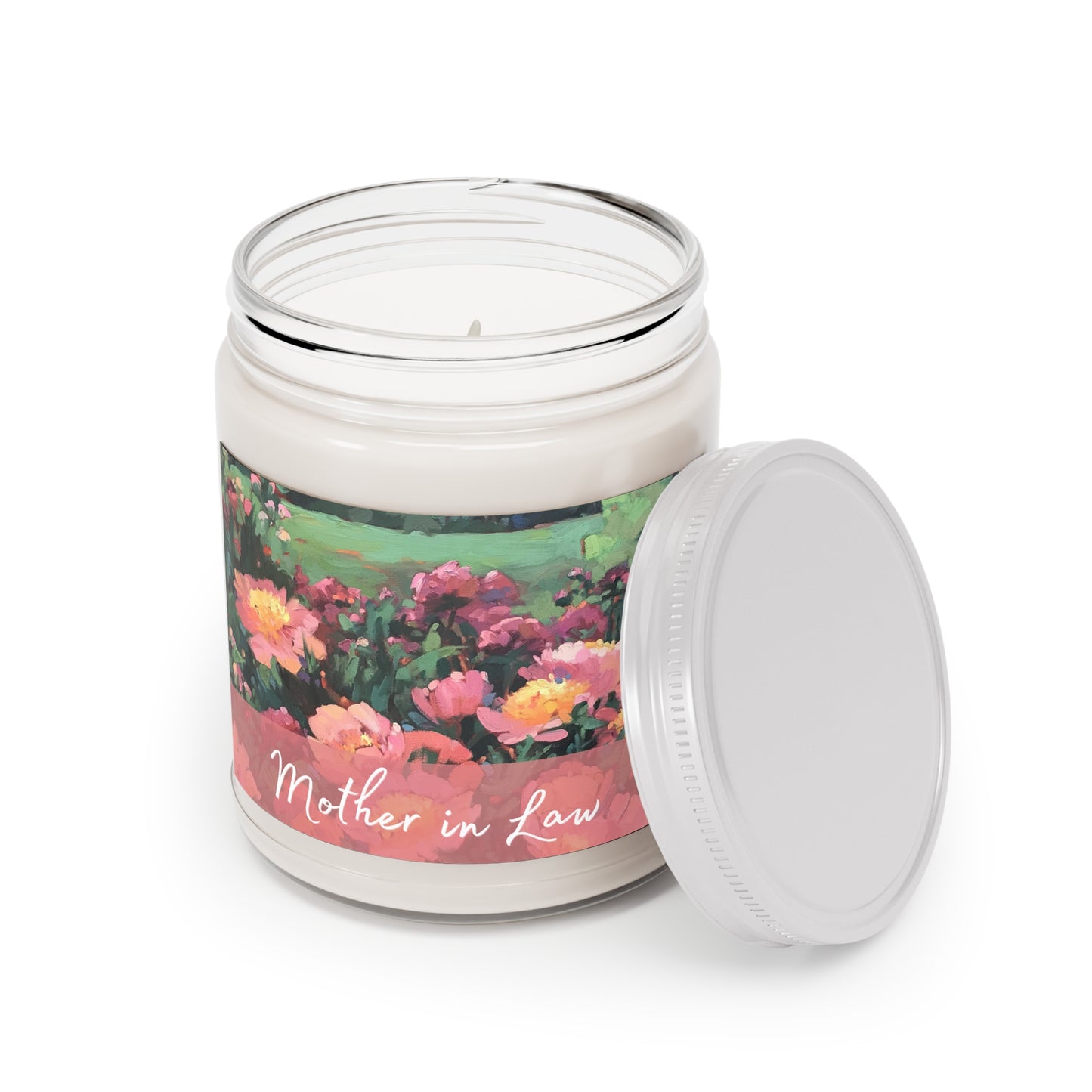 'Mother in Law' 9oz Eco-Friendly Soy Wax Candle Jar I Bridal Collection with 'Pink Princess' Artwork by American Artist Barbara Cleary