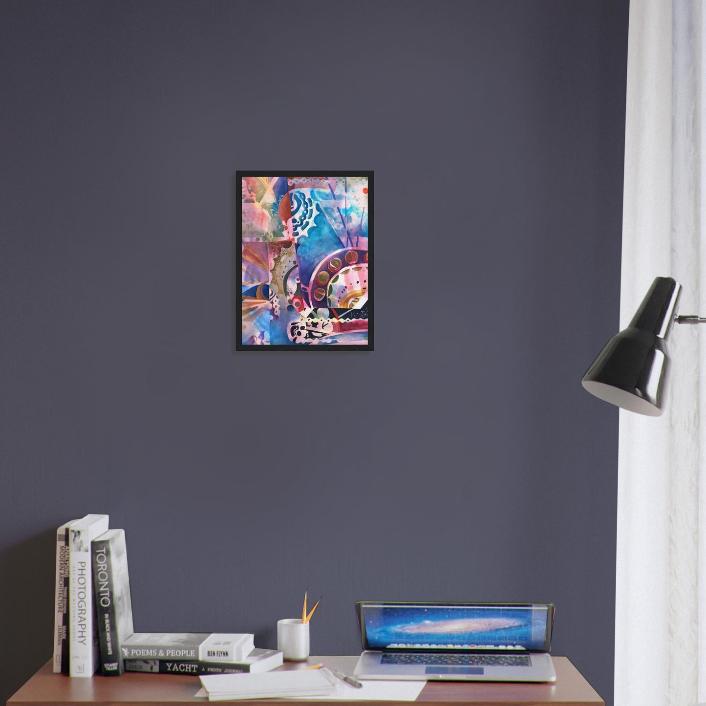 'Kaleidoscope' Abstract I 12x16 inch Wooden Framed Art Print I Original Artwork by American Artist Barbara Cleary