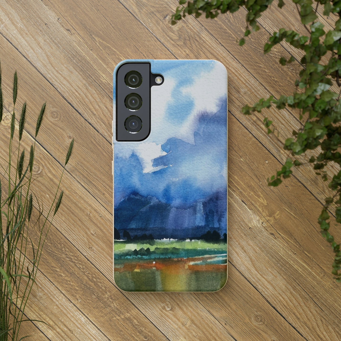Biodegradable Phone Case with 'Tranquil Mountain View 4' Landscape Original Artwork by Barbara Cleary