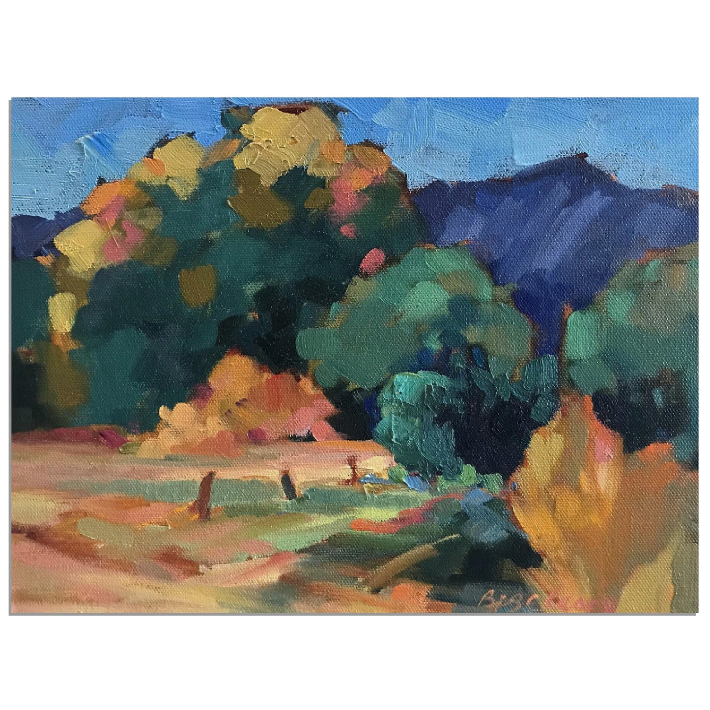 ‘New Mexico Meadow’ Southwestern Landscape | 12x16 Museum Quality Matte Poster | Original Artwork by American Artist Barbara Cleary