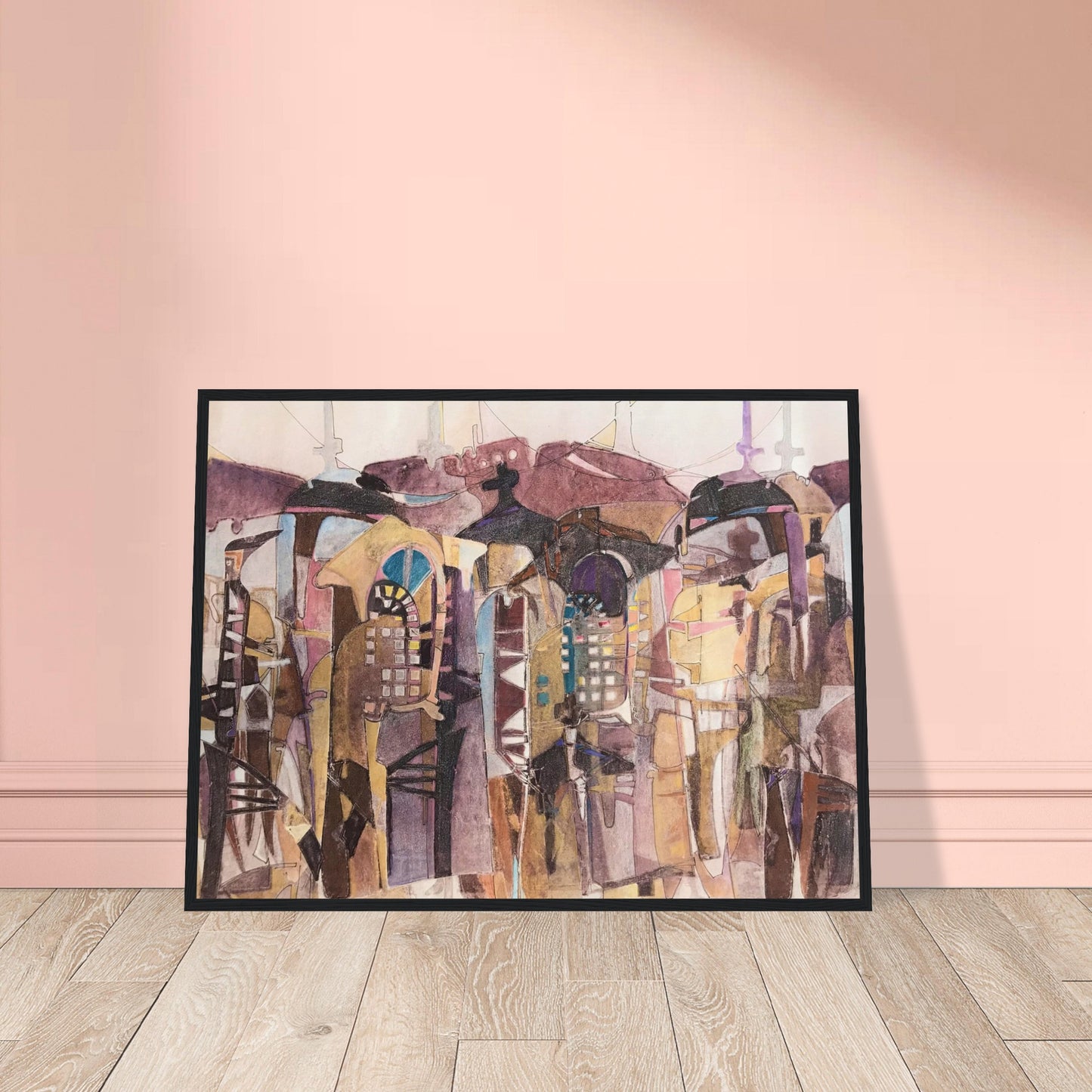 'San Francisco De Asis' Abstract I 24x32 inch Wooden Framed Art Print I Original Artwork by American Artist Barbara Cleary