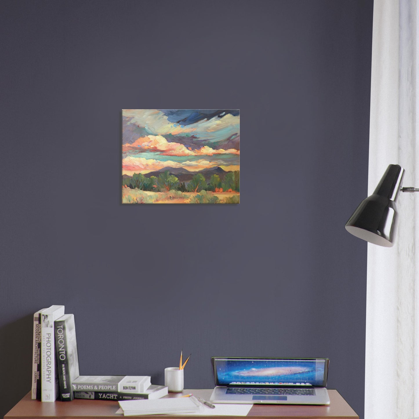 'New Mexico Sky' Southwestern Landscape I 16x20 inch Art Print on Canvas I Original Artwork by American Artist Barbara Cleary I F53