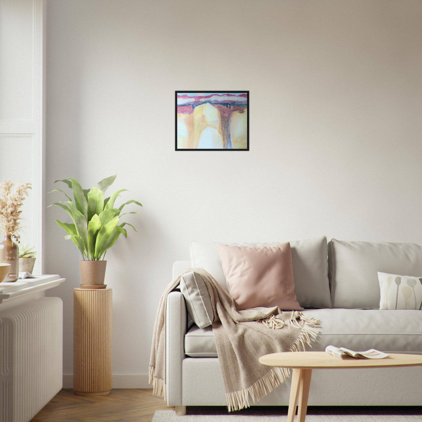 'Southwest Mixed Media' Abstract I 16x20 inch Wooden Framed Art Print I Original Artwork by American Artist Barbara Cleary