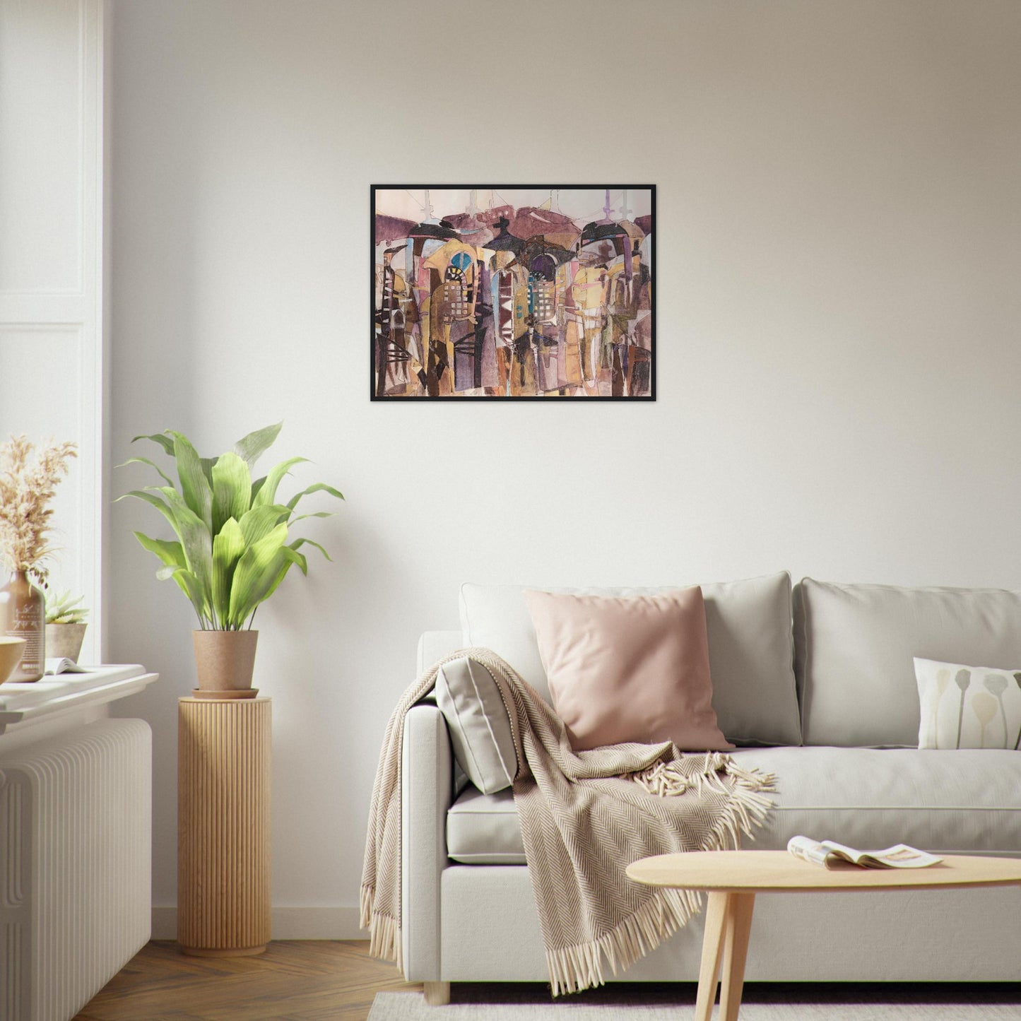 'San Francisco De Asis' Abstract I 24x32 inch Wooden Framed Art Print I Original Artwork by American Artist Barbara Cleary
