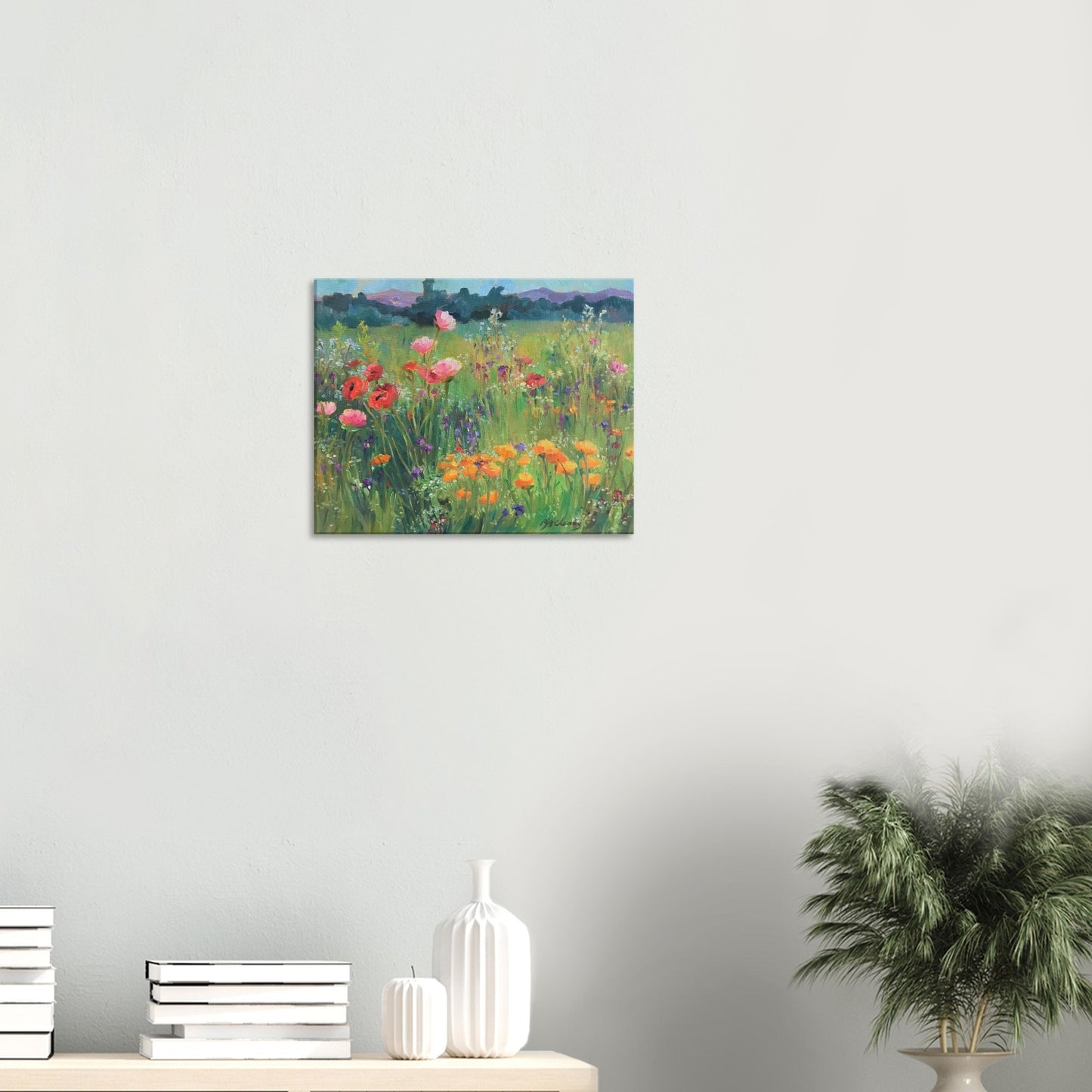'Field of Poppies' Floral I 16x20 inch Art Print on Canvas I Original Artwork by American Artist Barbara Cleary