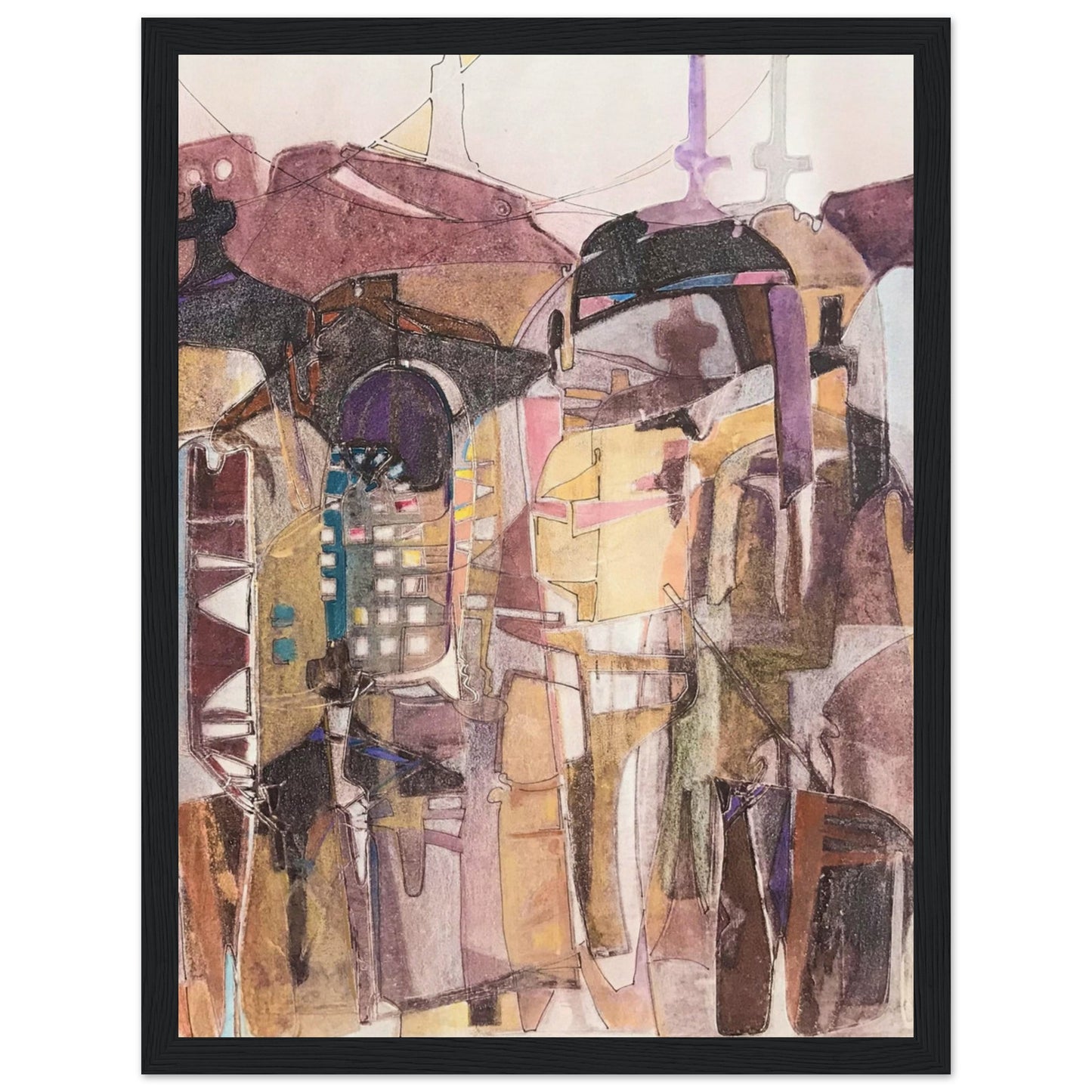 'San Franscisco De Asis #2' Abstract I 12x16 inch Wooden Framed Art Print I Original Artwork by American Artist Barbara Cleary