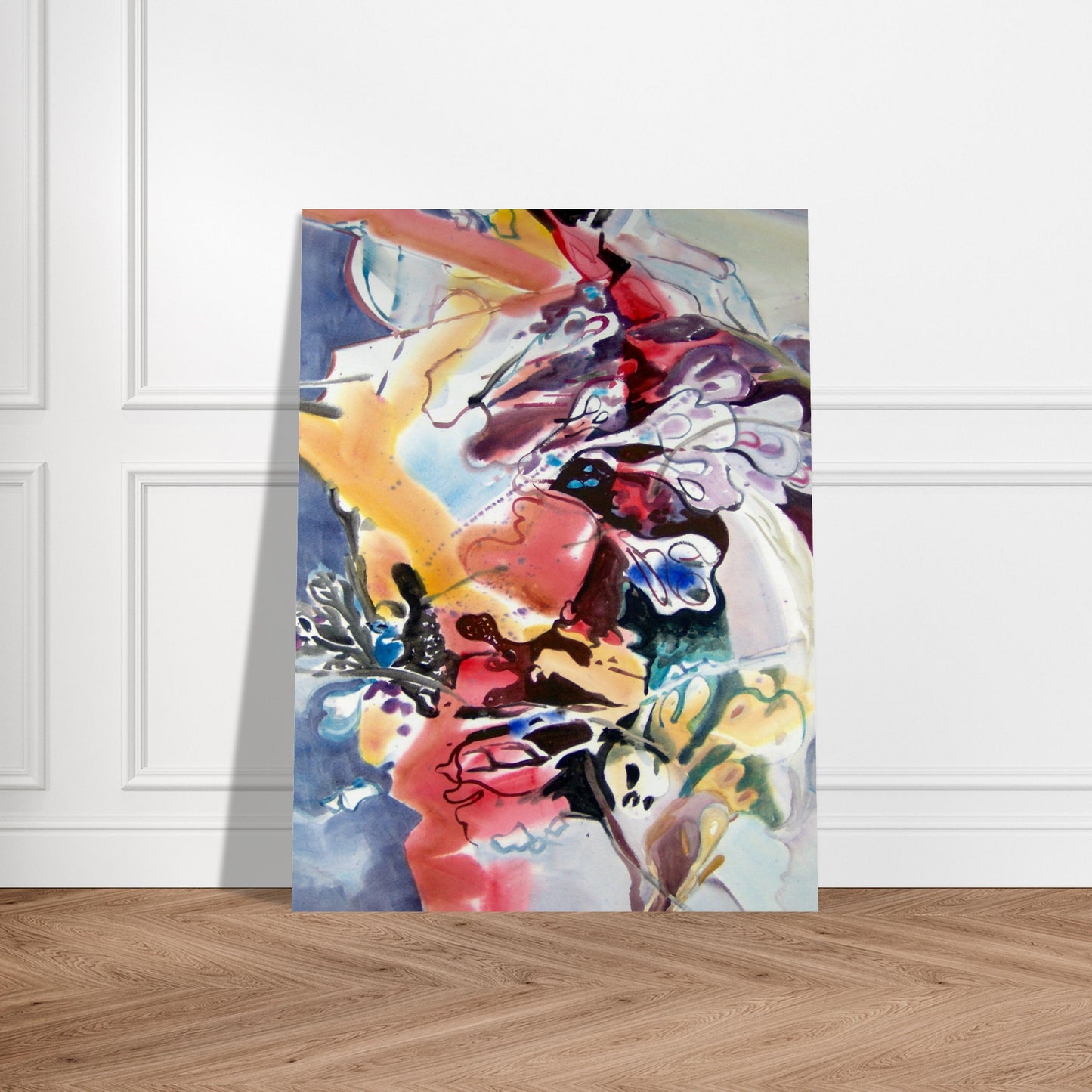 'Floral Fantasy' Abstract I 12x18 inch Museum-Quality Matte Paper Poster I Original Artwork by American Artist Barbara Cleary