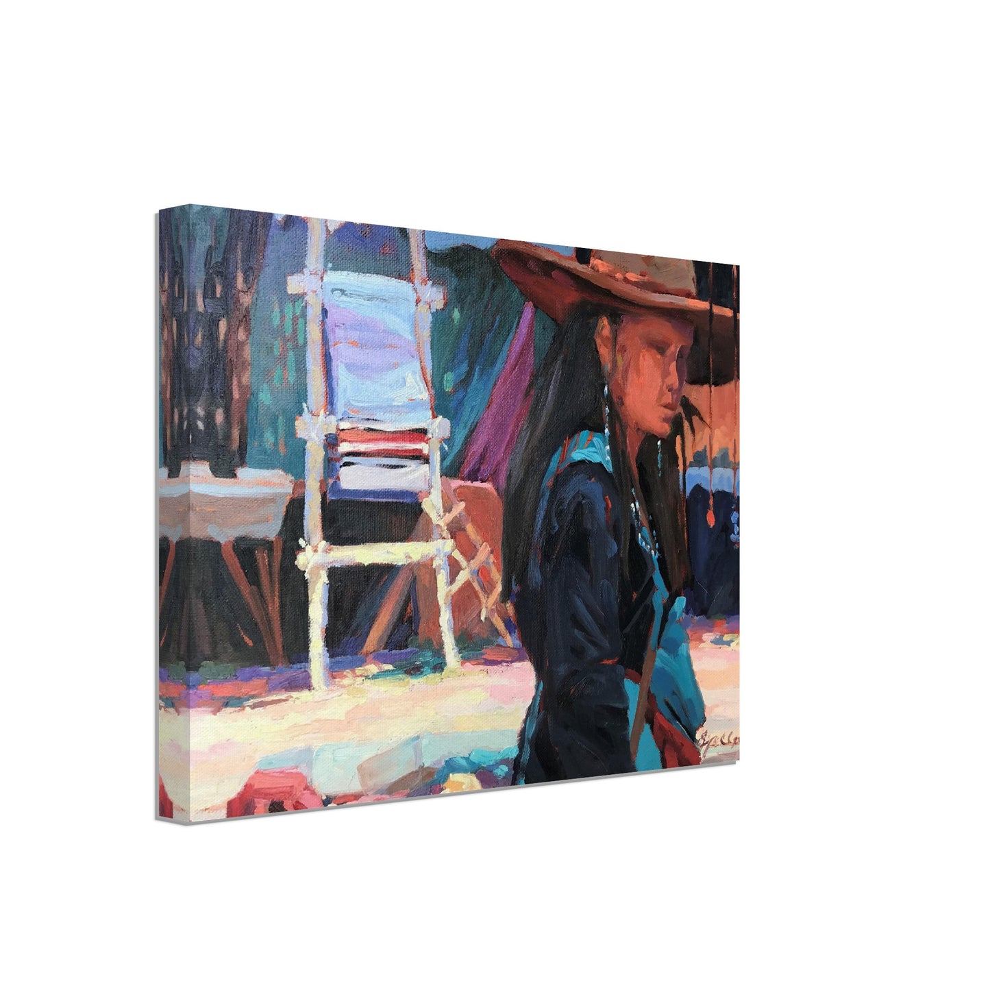 'Hacienda Rendezvous' I 8x12, 11x14, or 12x18 inch Canvas Art Print I Original Artwork by American Artist Barbara Cleary