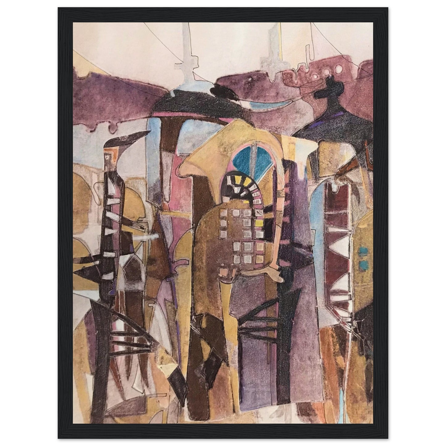 'San Franscisco De Asis #1' Abstract I 12x16 inch Wooden Framed Art Print I Original Artwork by American Artist Barbara Cleary