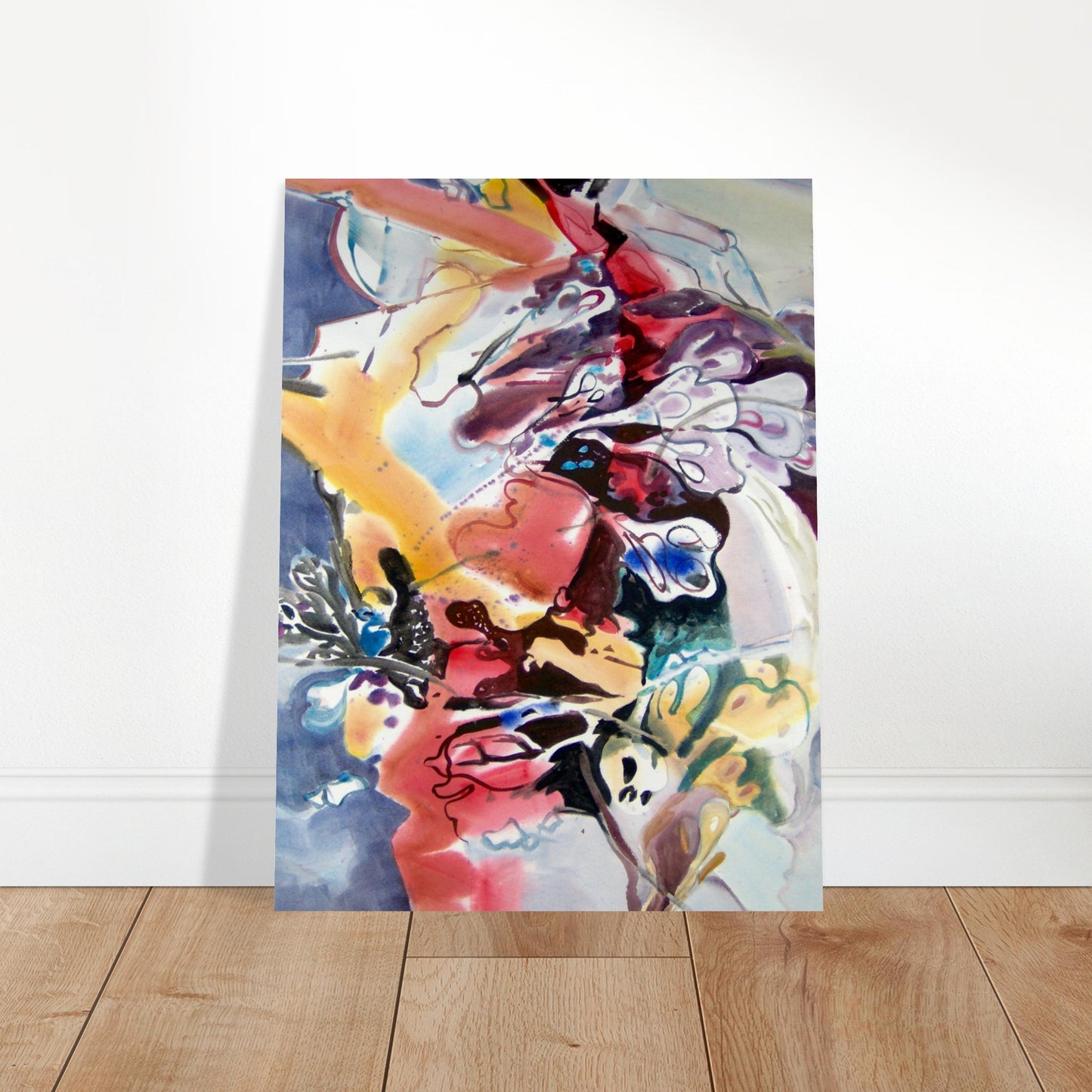 'Floral Fantasy' Abstract I 12x18 inch Museum-Quality Matte Paper Poster I Original Artwork by American Artist Barbara Cleary