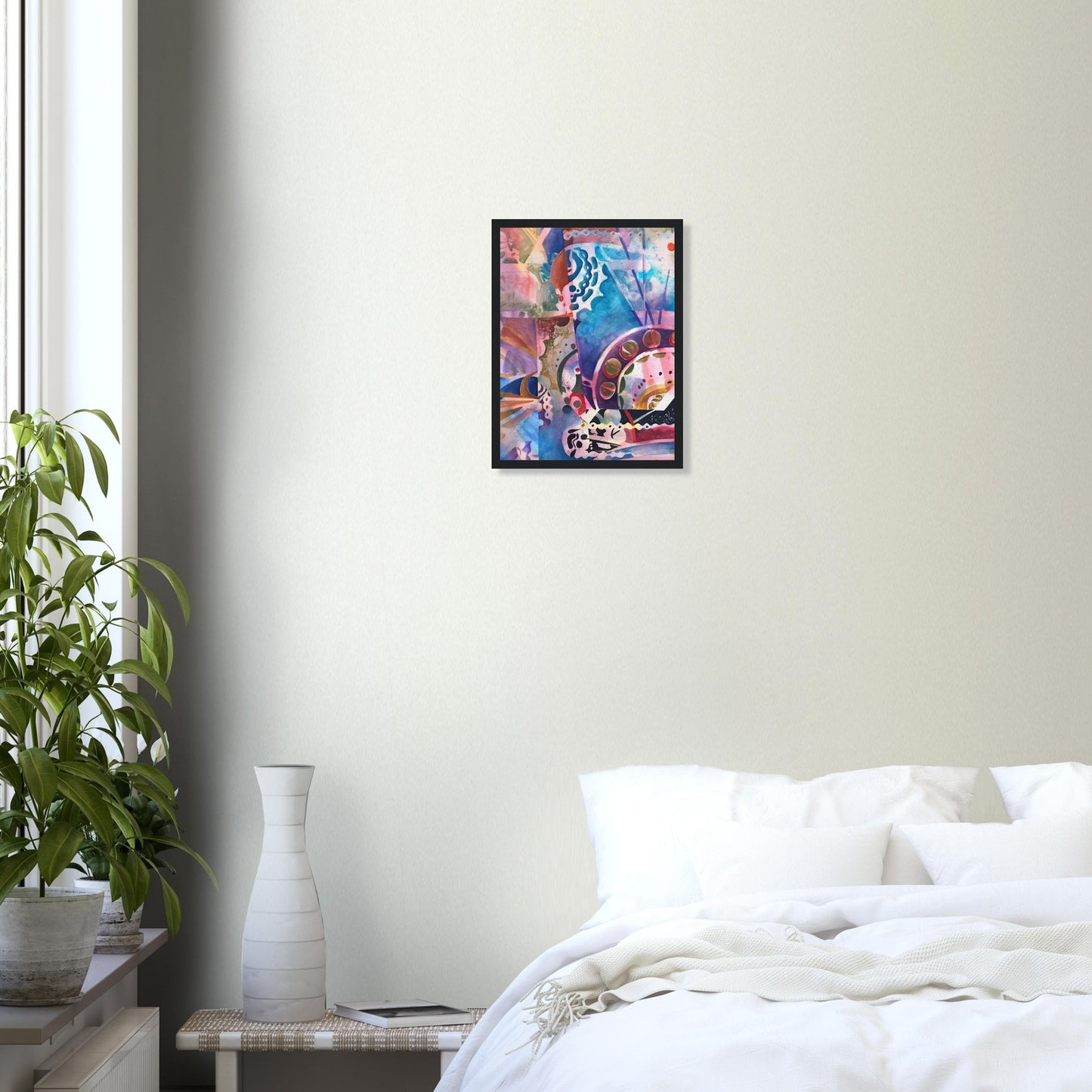 'Kaleidoscope' Abstract I 12x16 inch Wooden Framed Art Print I Original Artwork by American Artist Barbara Cleary