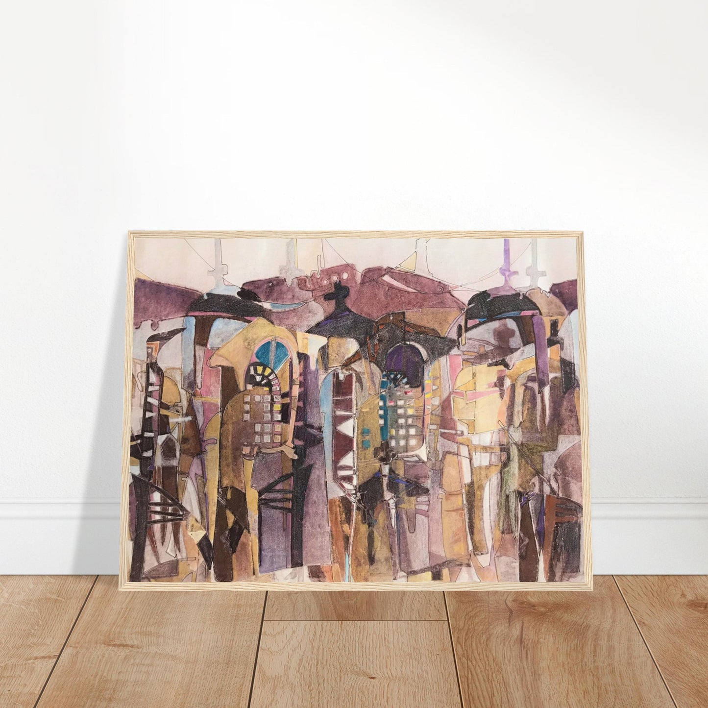 'San Francisco De Asis' Abstract I 24x32 inch Wooden Framed Art Print I Original Artwork by American Artist Barbara Cleary