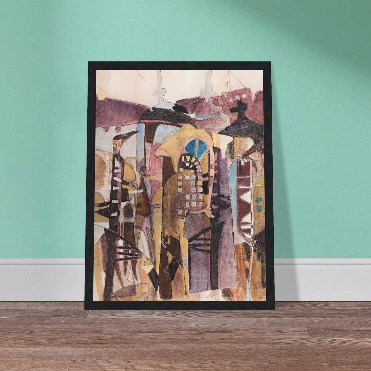 'San Franscisco De Asis #1' Abstract I 12x16 inch Wooden Framed Art Print I Original Artwork by American Artist Barbara Cleary