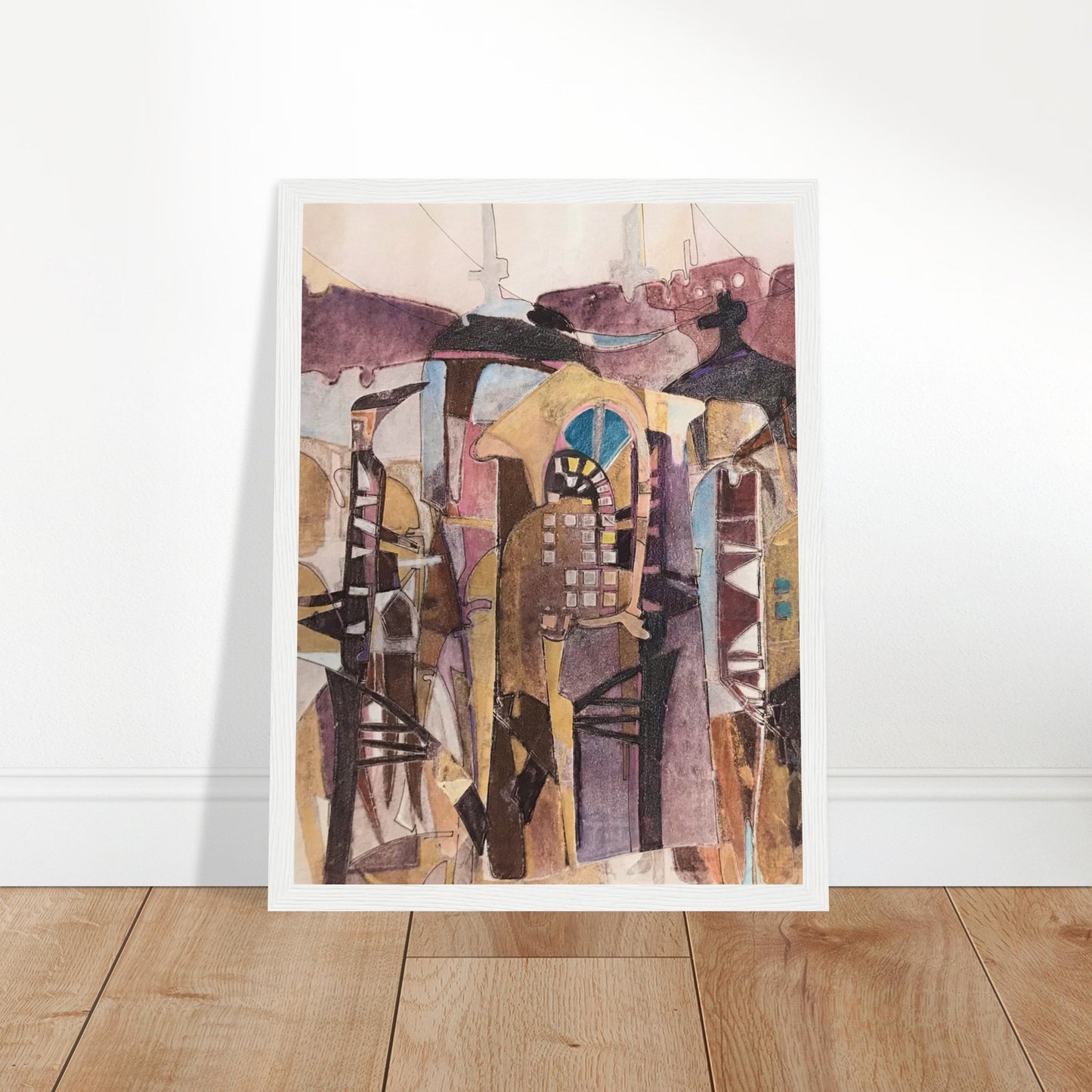 'San Franscisco De Asis #1' Abstract I 12x16 inch Wooden Framed Art Print I Original Artwork by American Artist Barbara Cleary