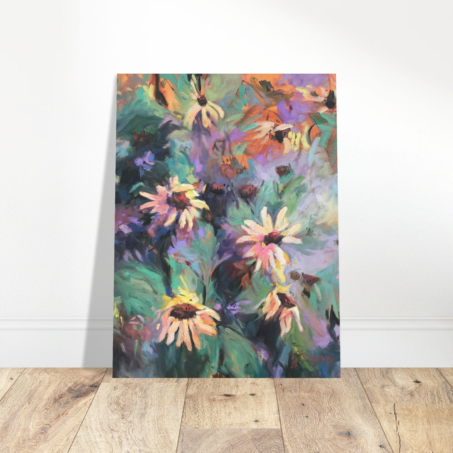 'Eastern Light Wildflowers' Floral I 12x16 Museum-Quality Matte Paper Poster Original Artwork by American Artist Barbara Cleary