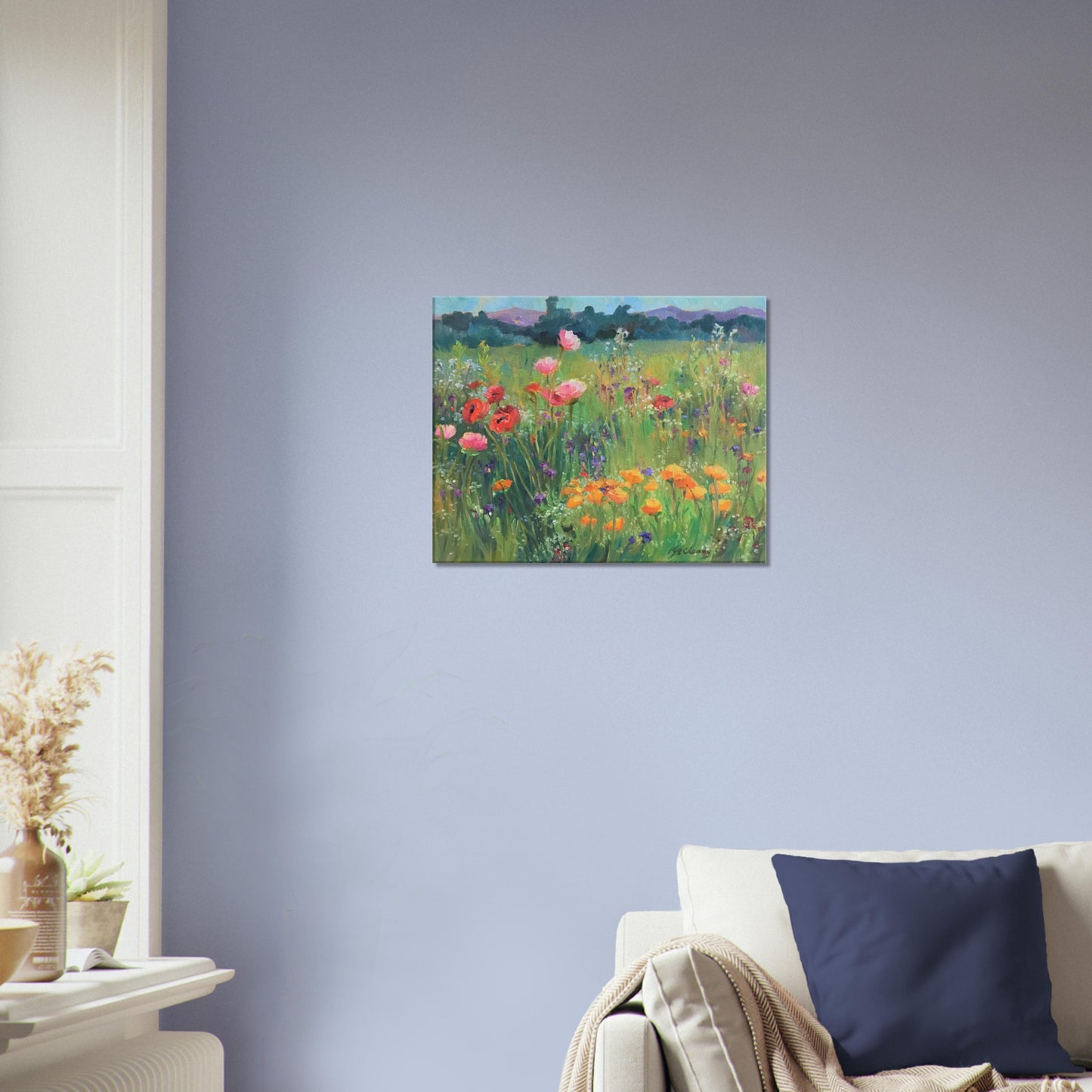 'Field of Poppies' Floral I 16x20 inch Art Print on Canvas I Original Artwork by American Artist Barbara Cleary