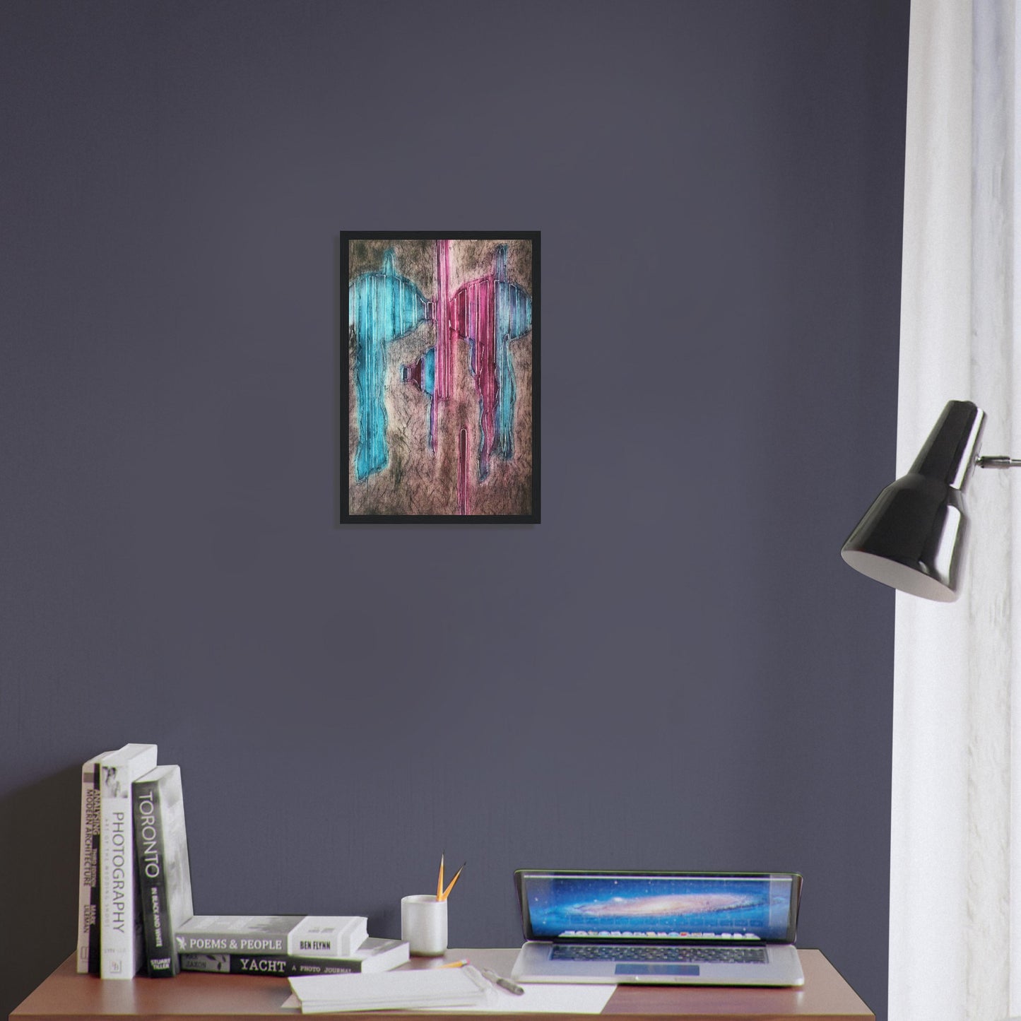 'Crows Blanket' Abstract I 12x18 inch Wooden Framed Art Print I Original Artwork by American Artist Barbara Cleary