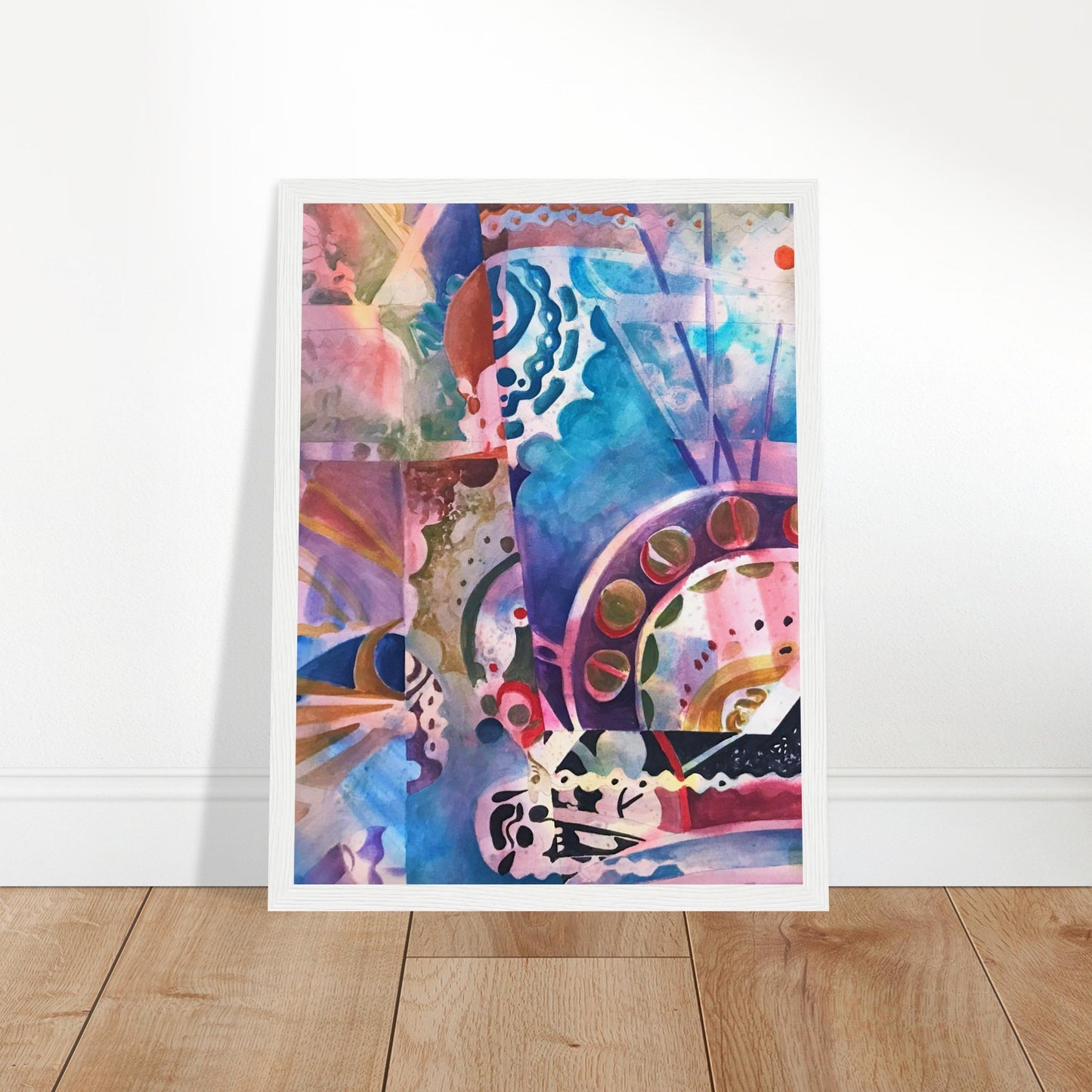 'Kaleidoscope' Abstract I 12x16 inch Wooden Framed Art Print I Original Artwork by American Artist Barbara Cleary