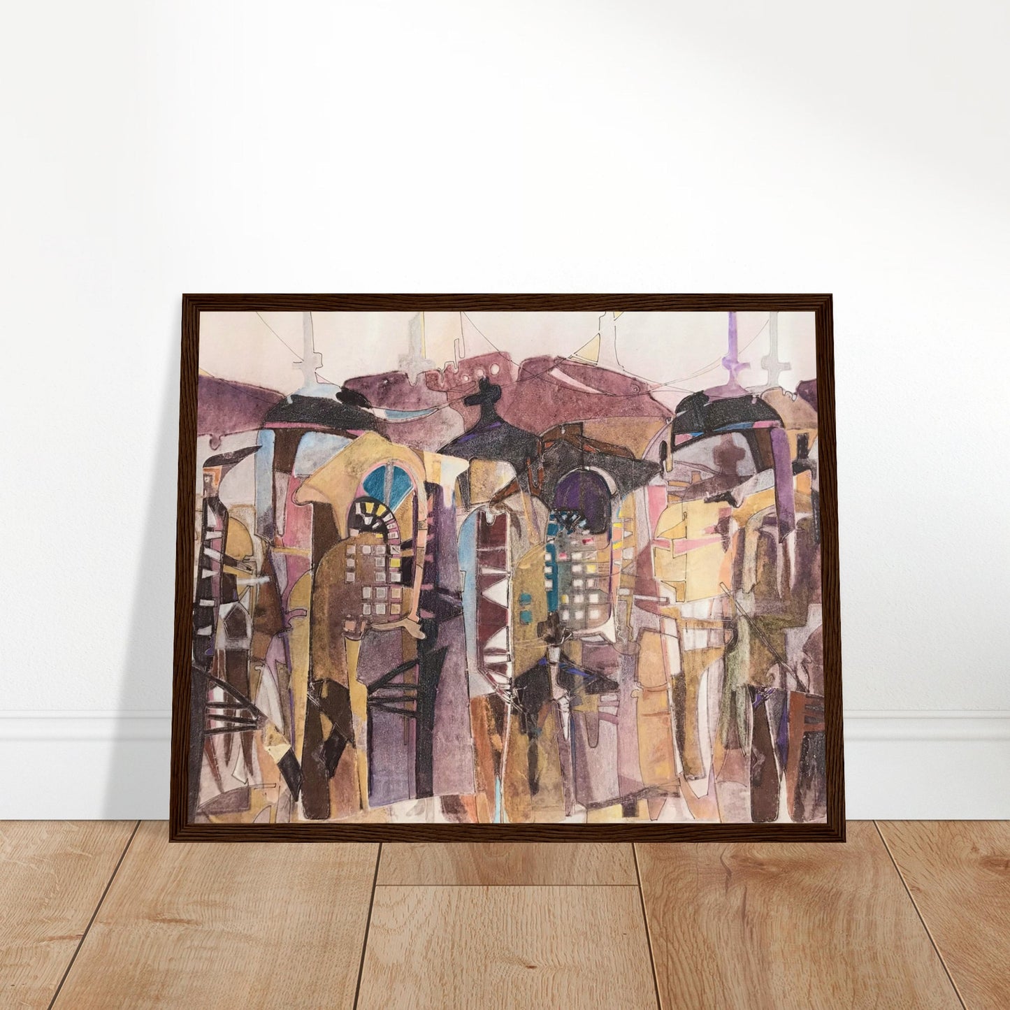 'San Francisco De Asis' Abstract I 16x20 inch Wooden Framed Art Print I Original Artwork by American Artist Barbara Cleary
