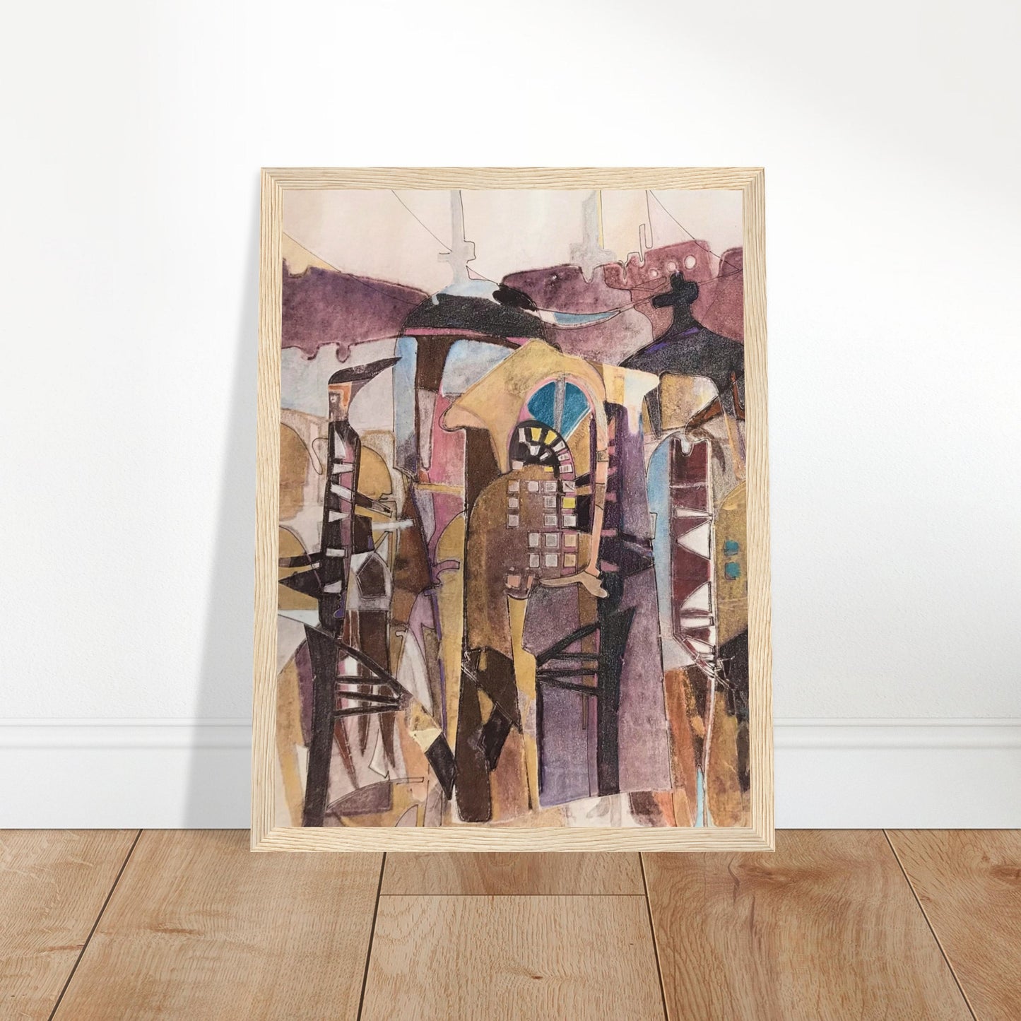'San Franscisco De Asis #1' Abstract I 12x16 inch Wooden Framed Art Print I Original Artwork by American Artist Barbara Cleary