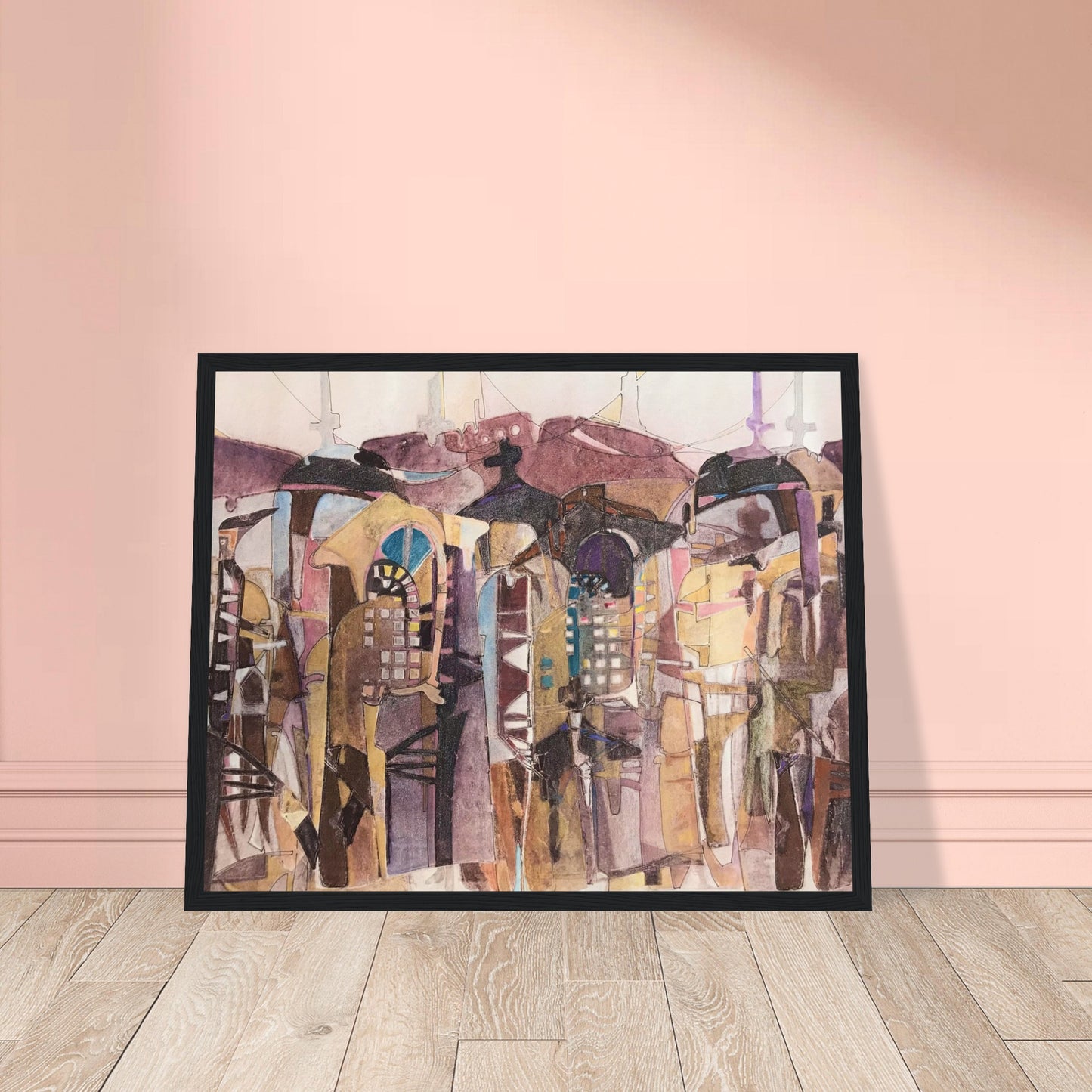 'San Francisco De Asis' Abstract I 16x20 inch Wooden Framed Art Print I Original Artwork by American Artist Barbara Cleary