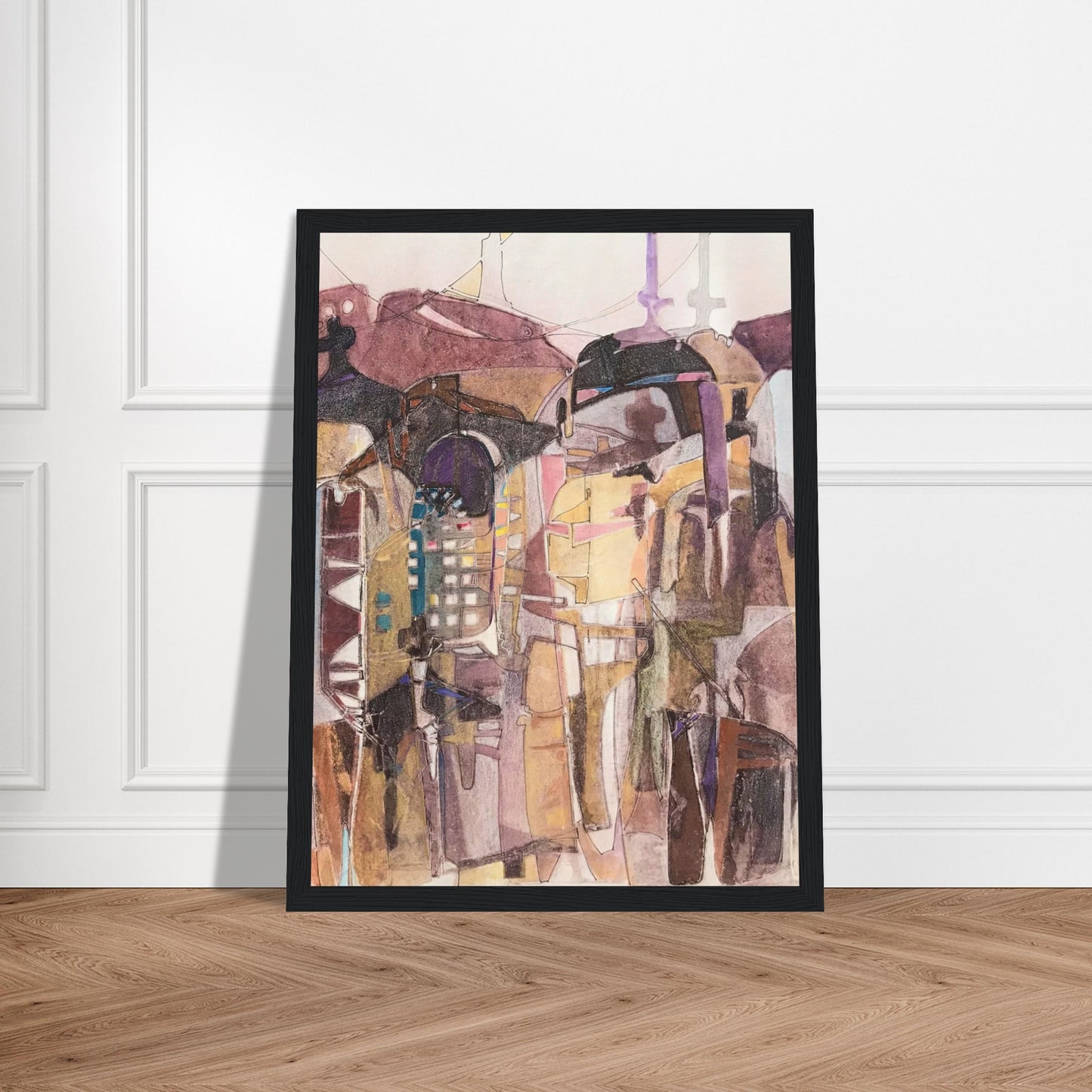 'San Franscisco De Asis #2' Abstract I 12x16 inch Wooden Framed Art Print I Original Artwork by American Artist Barbara Cleary