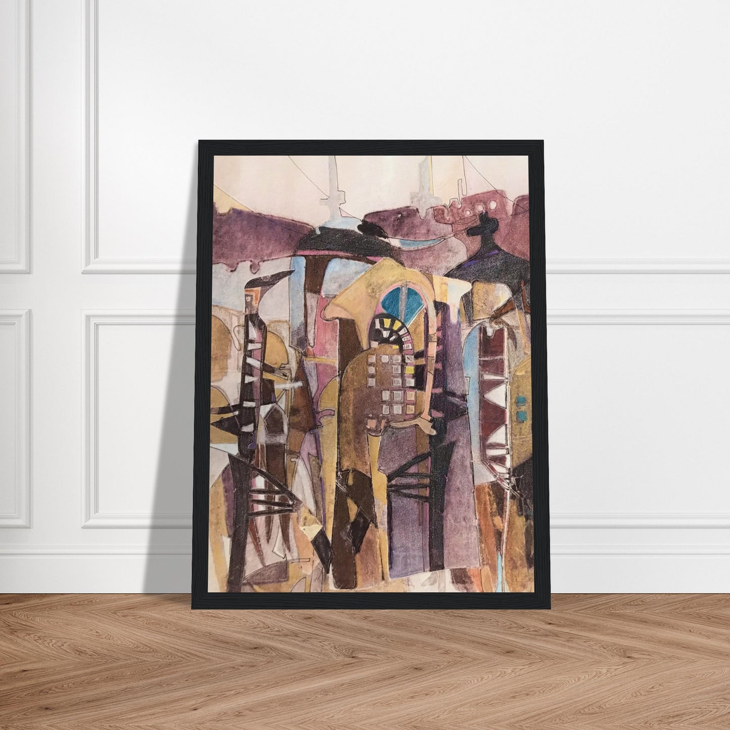 'San Franscisco De Asis #1' Abstract I 12x16 inch Wooden Framed Art Print I Original Artwork by American Artist Barbara Cleary