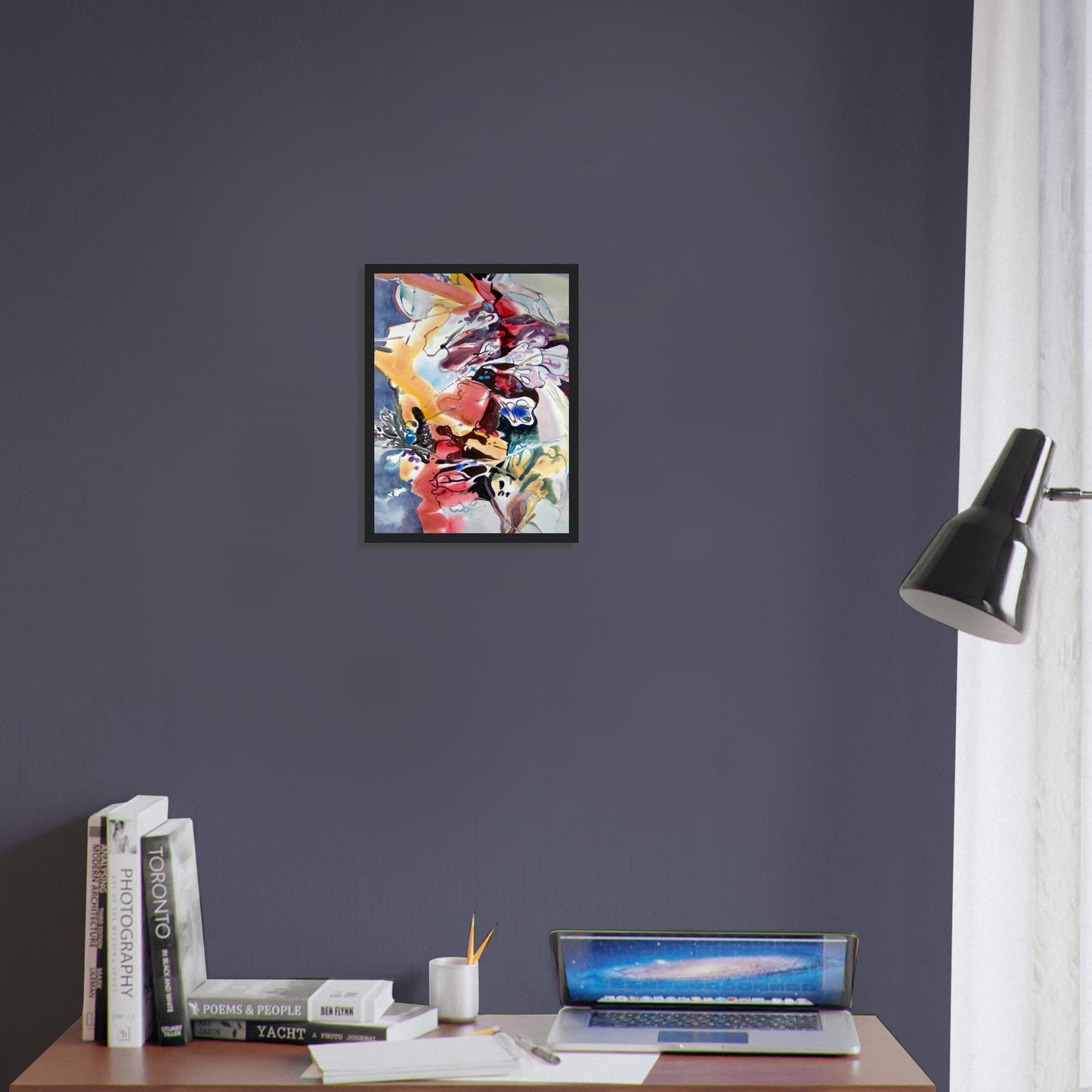 ‘Floral Fantasy' Abstract I 12x16 inch Wooden Framed Art Print I Original Artwork by American Artist Barbara Cleary