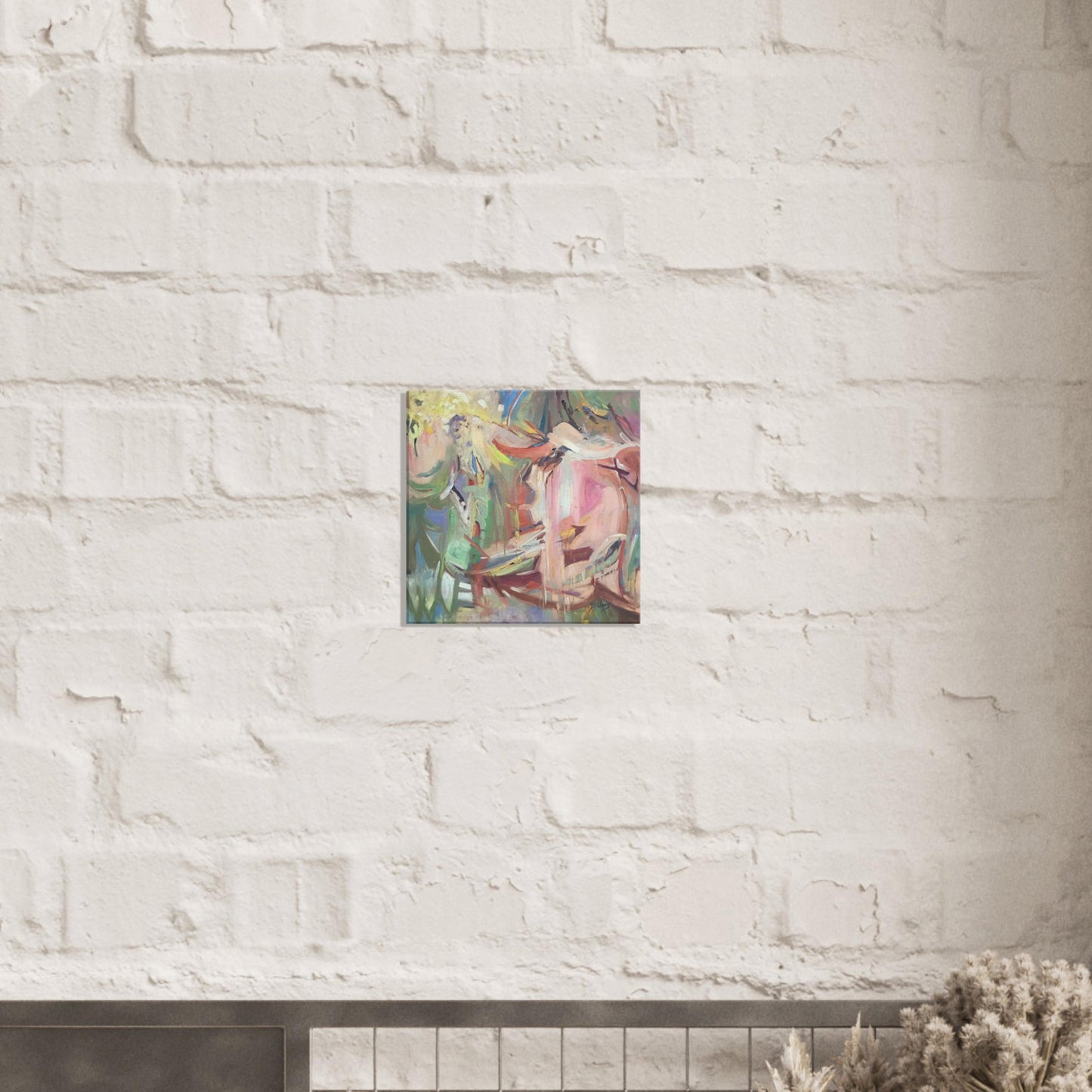 'All Seasons' Abstract I 16x16 inch Canvas Art Print I Original Artwork by American Artist Barbara Cleary I F227