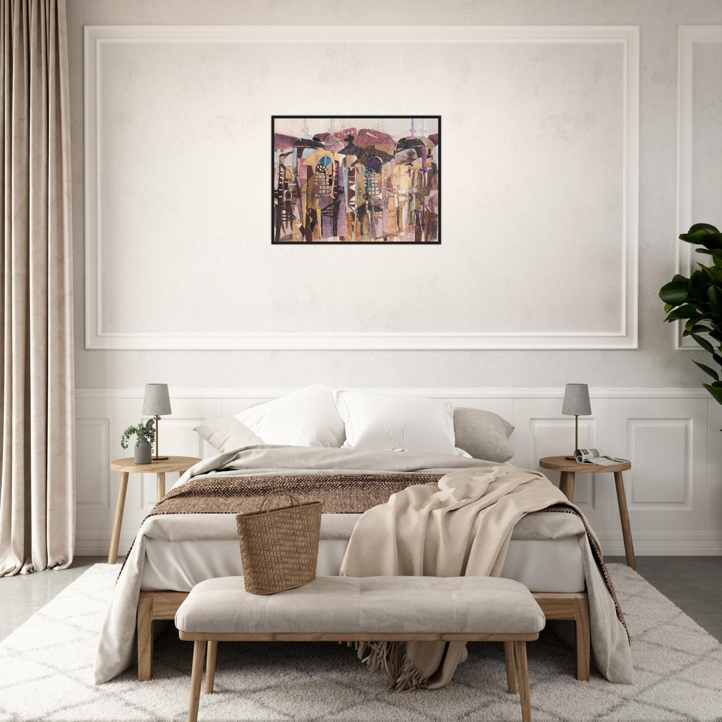 'San Francisco De Asis' Abstract I 24x32 inch Wooden Framed Art Print I Original Artwork by American Artist Barbara Cleary