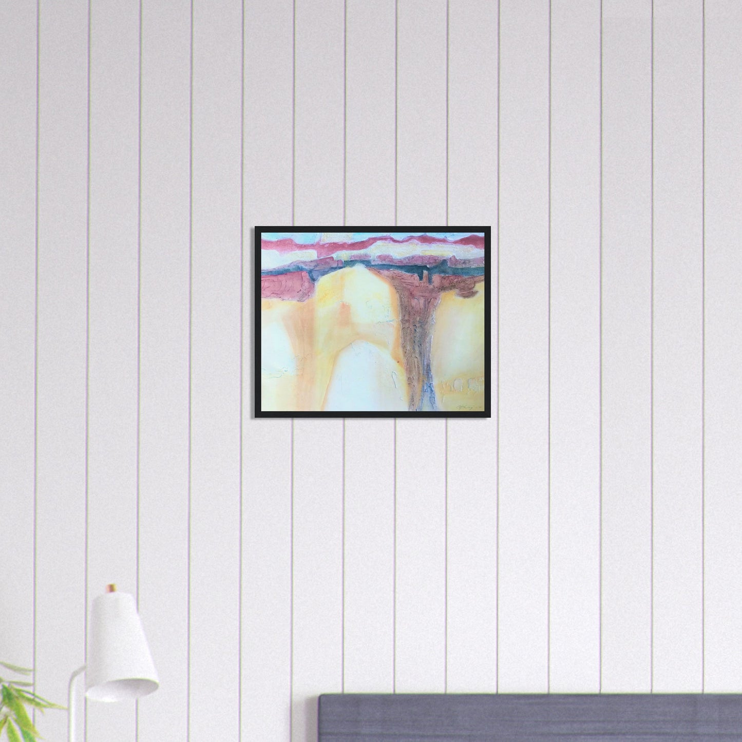 'Southwest Mixed Media' Abstract I 16x20 inch Wooden Framed Art Print I Original Artwork by American Artist Barbara Cleary