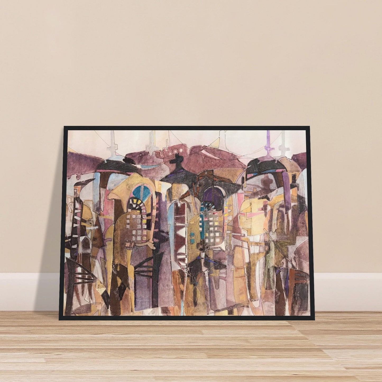'San Francisco De Asis' Abstract I 24x32 inch Wooden Framed Art Print I Original Artwork by American Artist Barbara Cleary