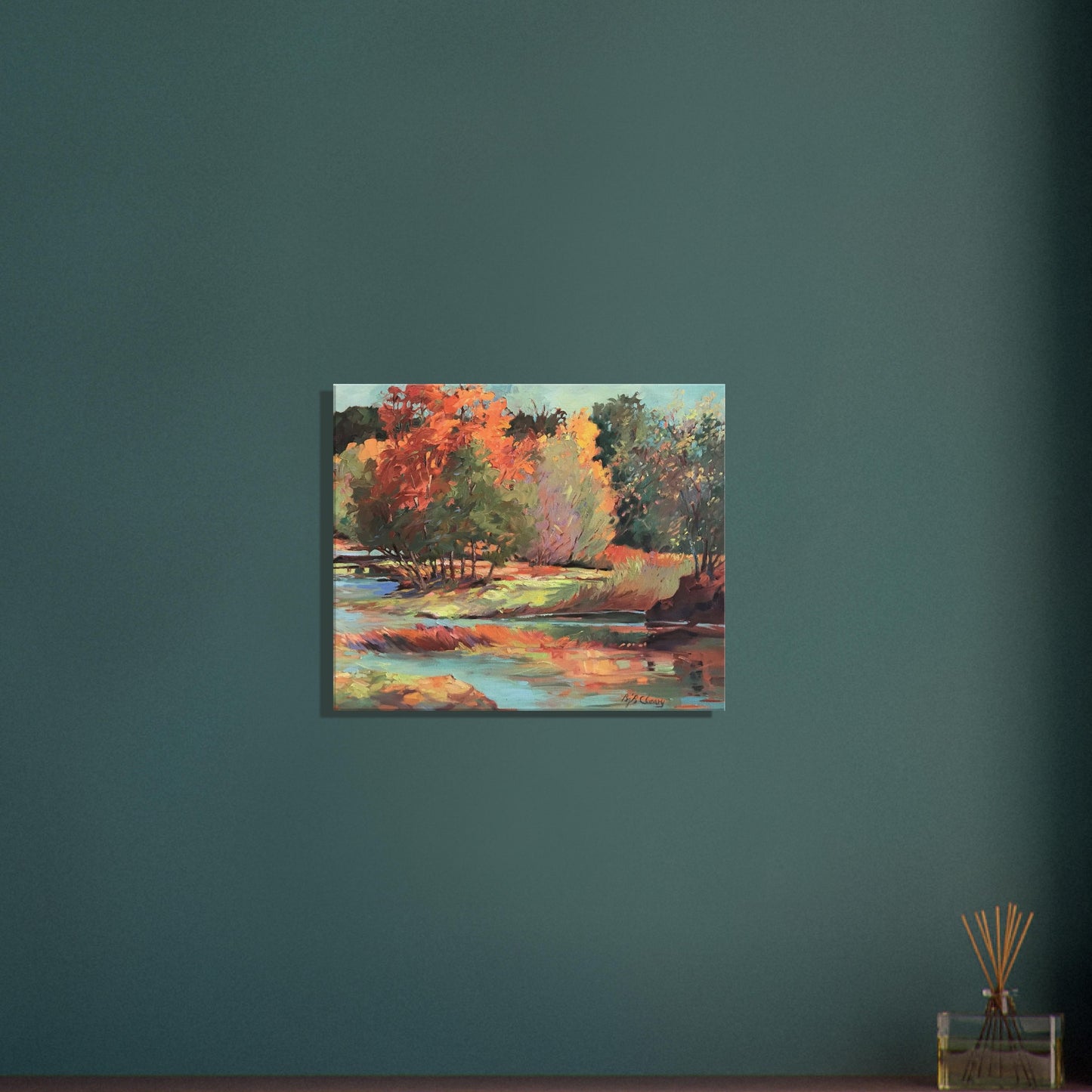 'Along the Illinois' Landscape I 20x24 inch Art Print on Canvas I Original Artwork by American Artist Barbara Cleary I F63