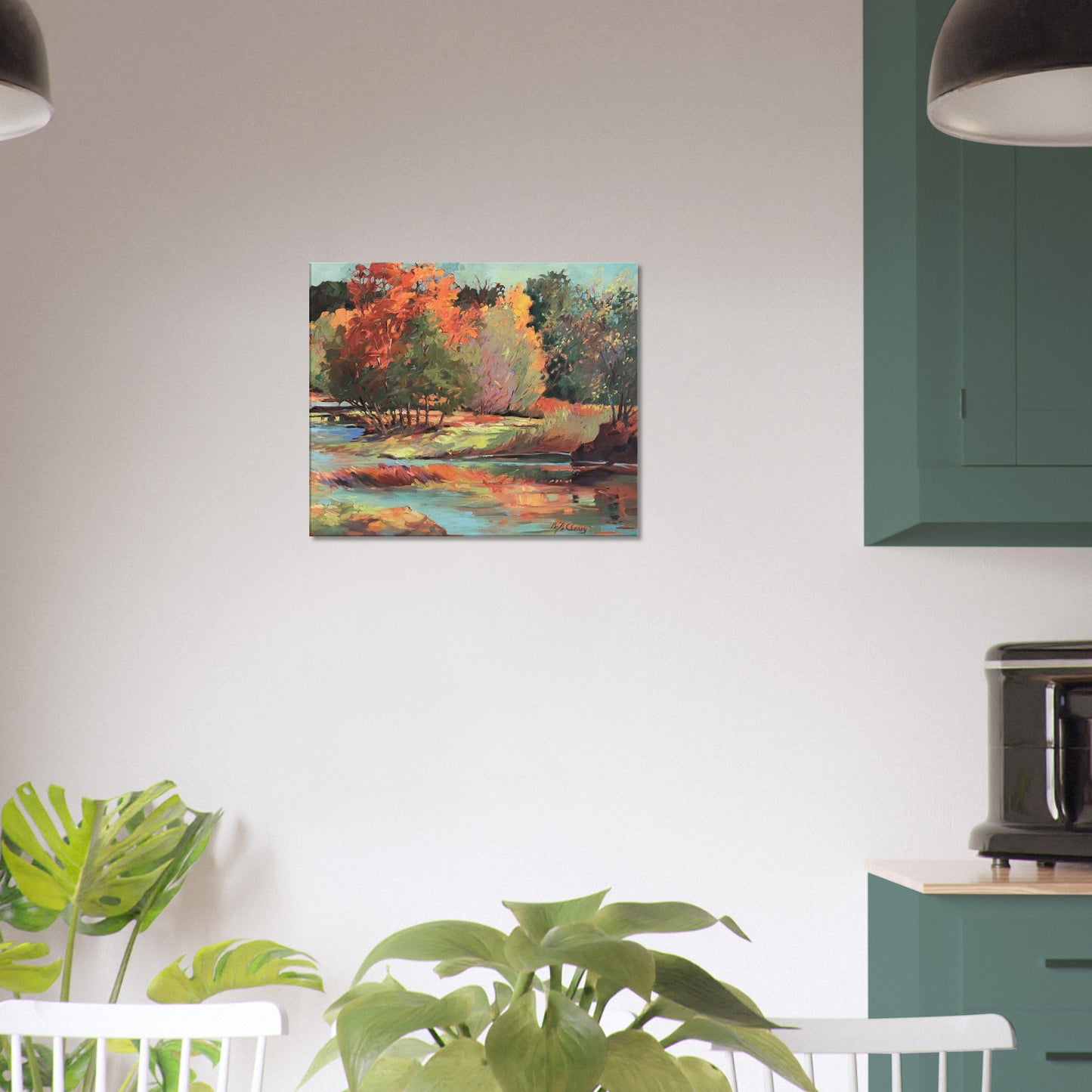 'Along the Illinois' Landscape I 20x24 inch Art Print on Canvas I Original Artwork by American Artist Barbara Cleary I F63