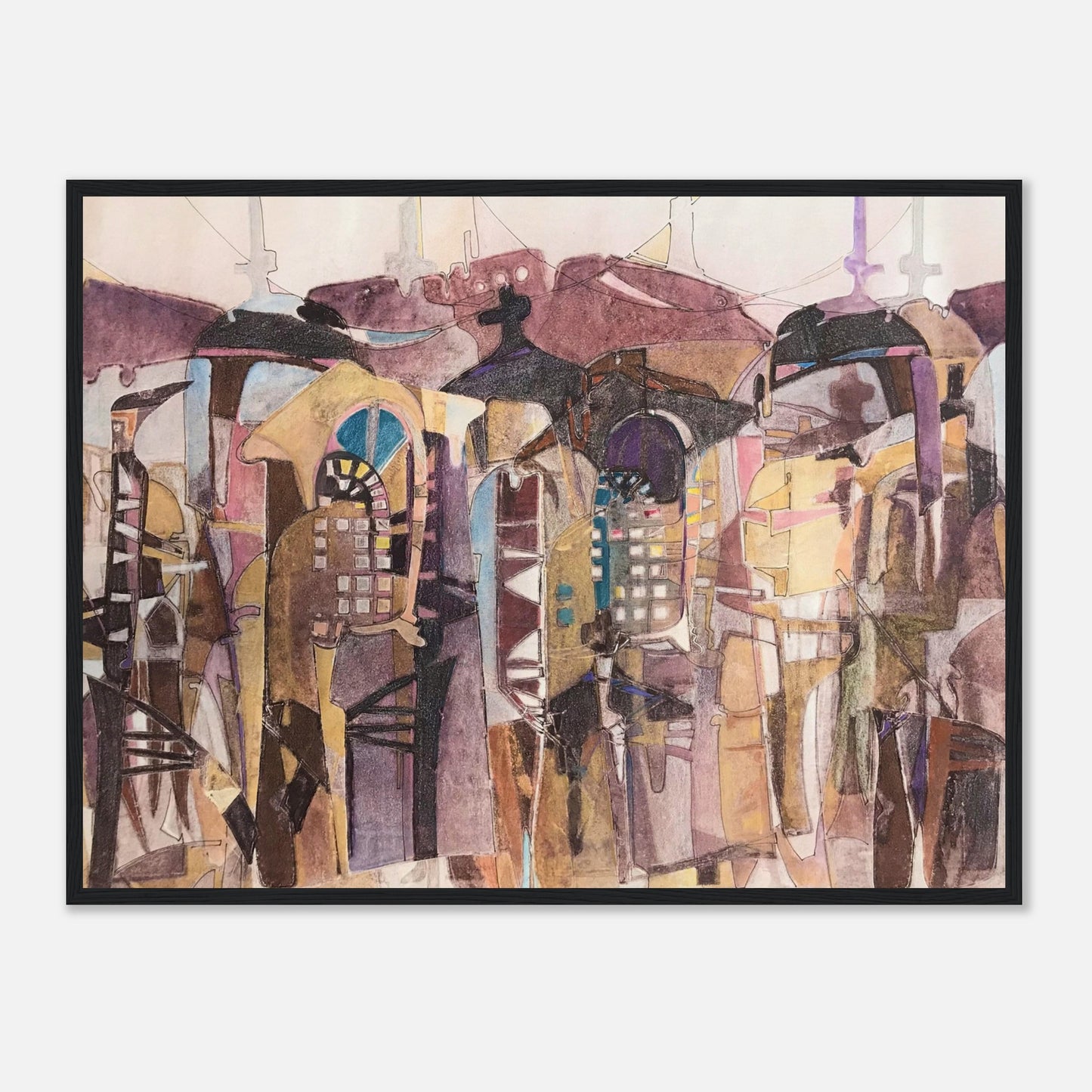 'San Francisco De Asis' Abstract I 24x32 inch Wooden Framed Art Print I Original Artwork by American Artist Barbara Cleary