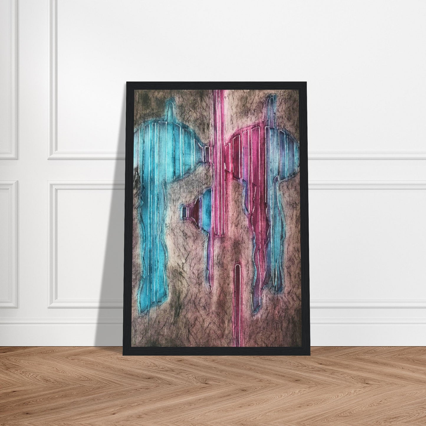 'Crows Blanket' Abstract I 12x18 inch Wooden Framed Art Print I Original Artwork by American Artist Barbara Cleary