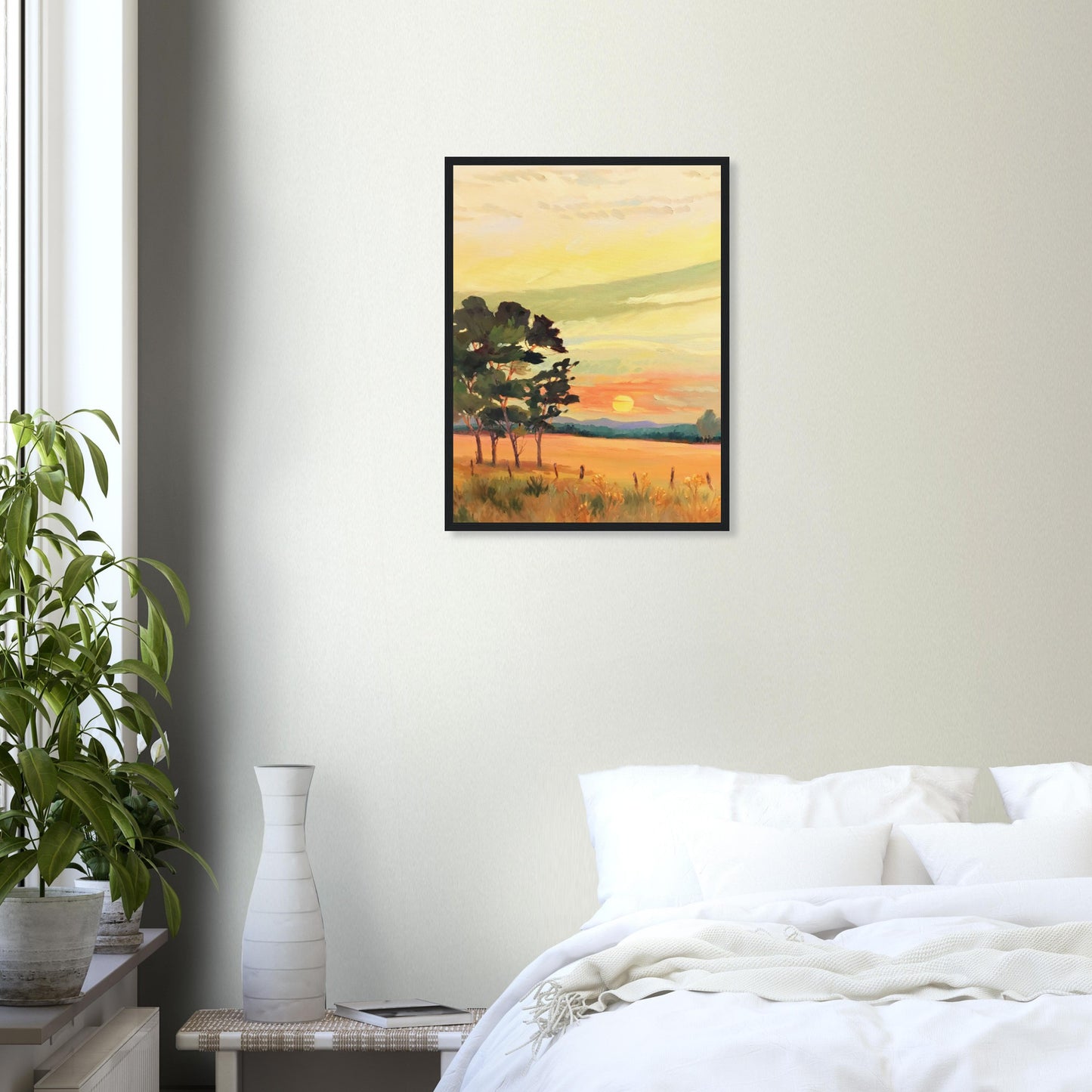 ‘Sunrise’ Landscape | 18x24 Wooden Framed Art Print | Original Artwork by American Artist Barbara Cleary