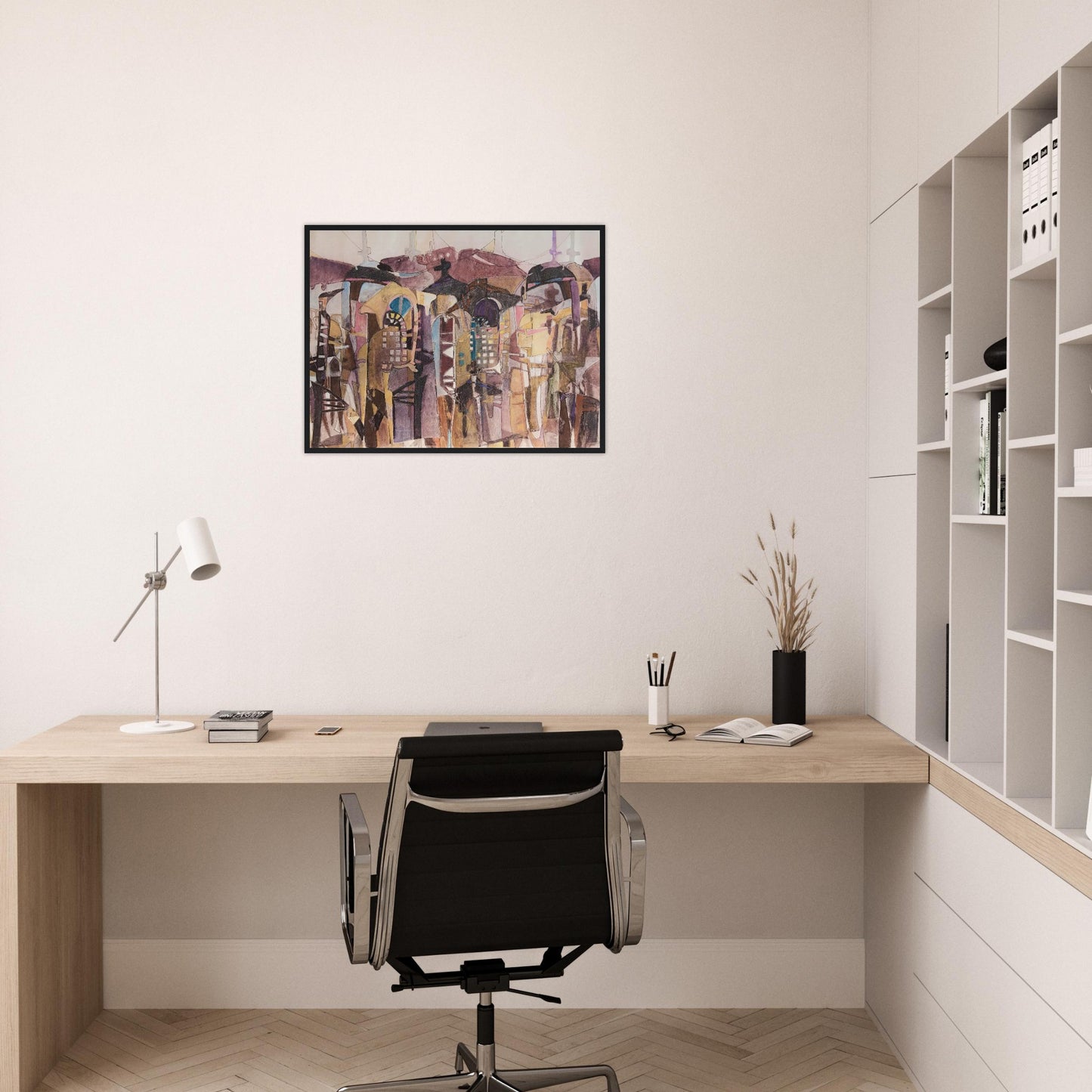 'San Francisco De Asis' Abstract I 24x32 inch Wooden Framed Art Print I Original Artwork by American Artist Barbara Cleary