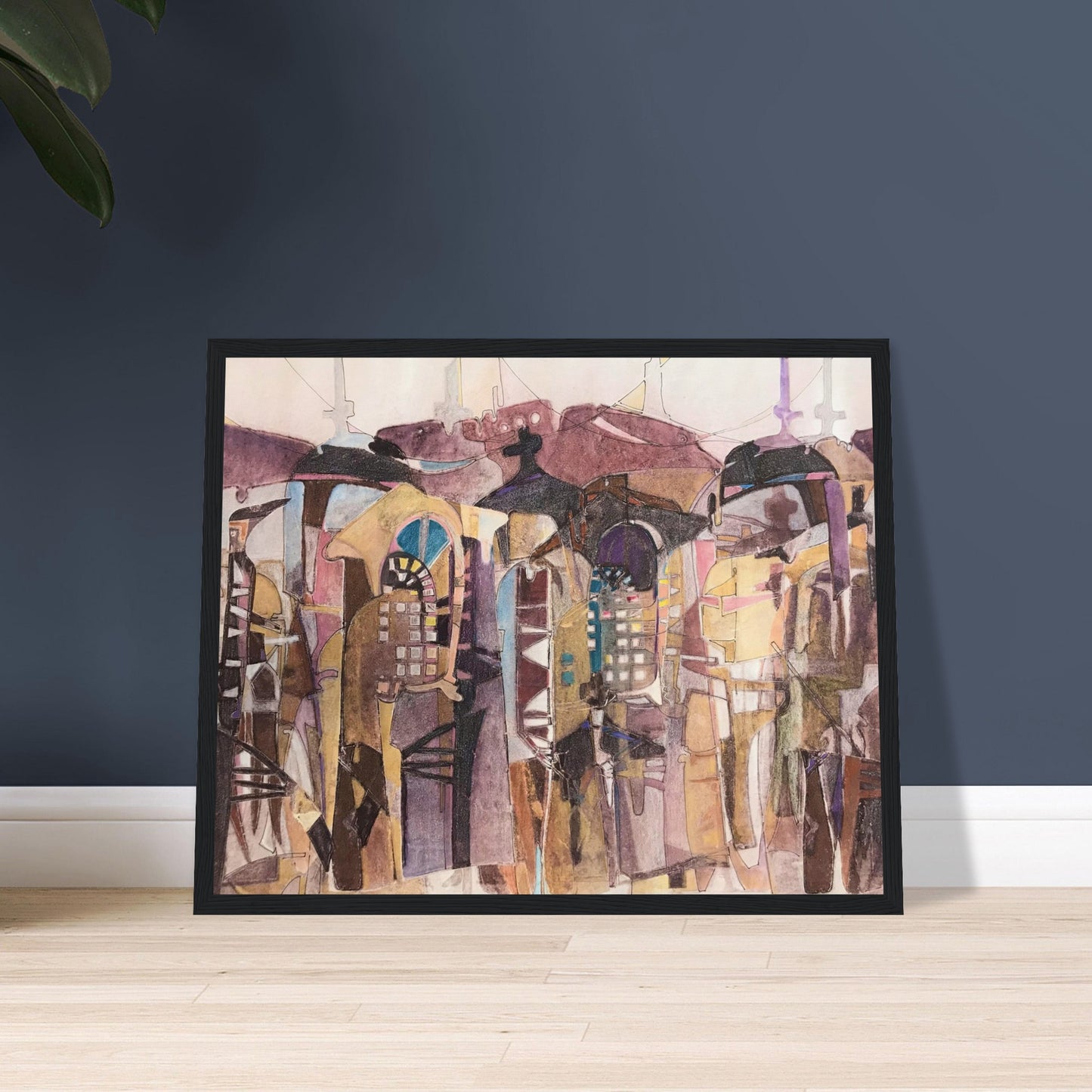 'San Francisco De Asis' Abstract I 16x20 inch Wooden Framed Art Print I Original Artwork by American Artist Barbara Cleary