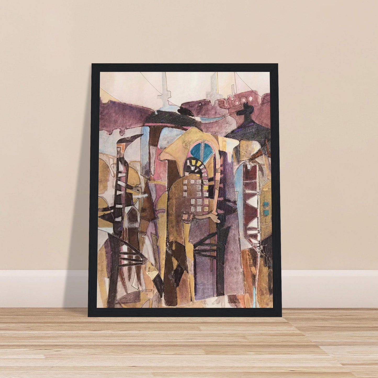 'San Franscisco De Asis #1' Abstract I 12x16 inch Wooden Framed Art Print I Original Artwork by American Artist Barbara Cleary