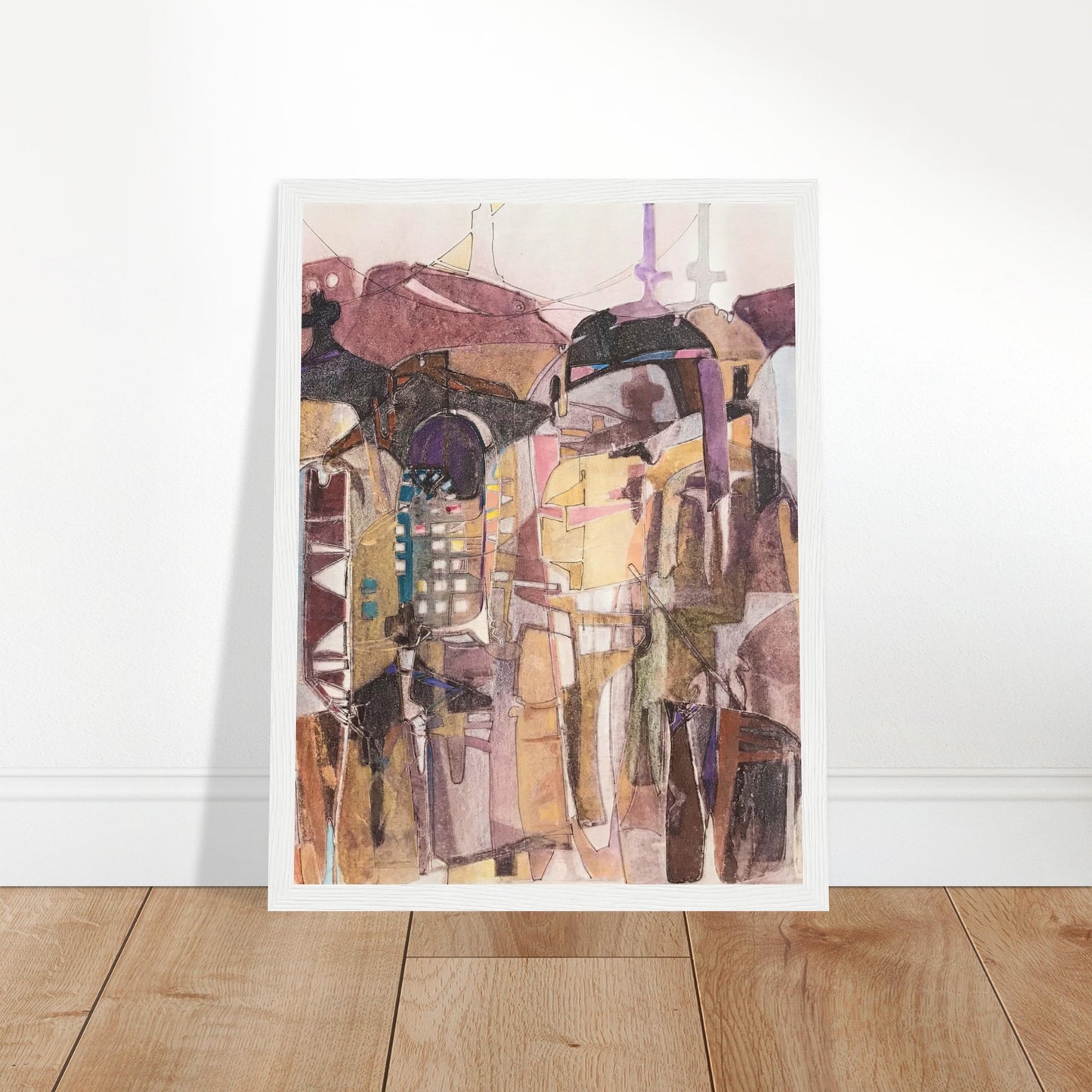 'San Franscisco De Asis #2' Abstract I 12x16 inch Wooden Framed Art Print I Original Artwork by American Artist Barbara Cleary