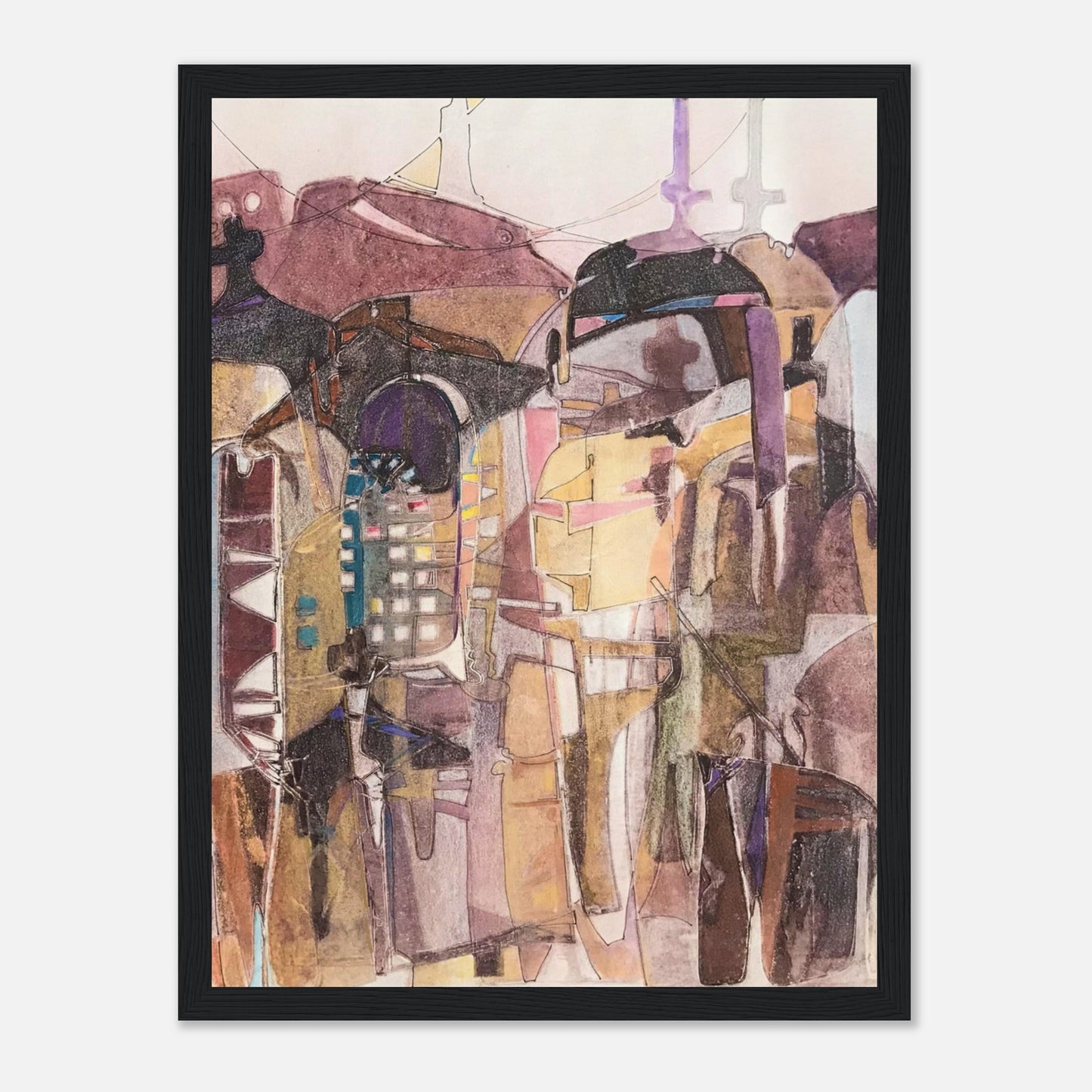 'San Franscisco De Asis #2' Abstract I 12x16 inch Wooden Framed Art Print I Original Artwork by American Artist Barbara Cleary