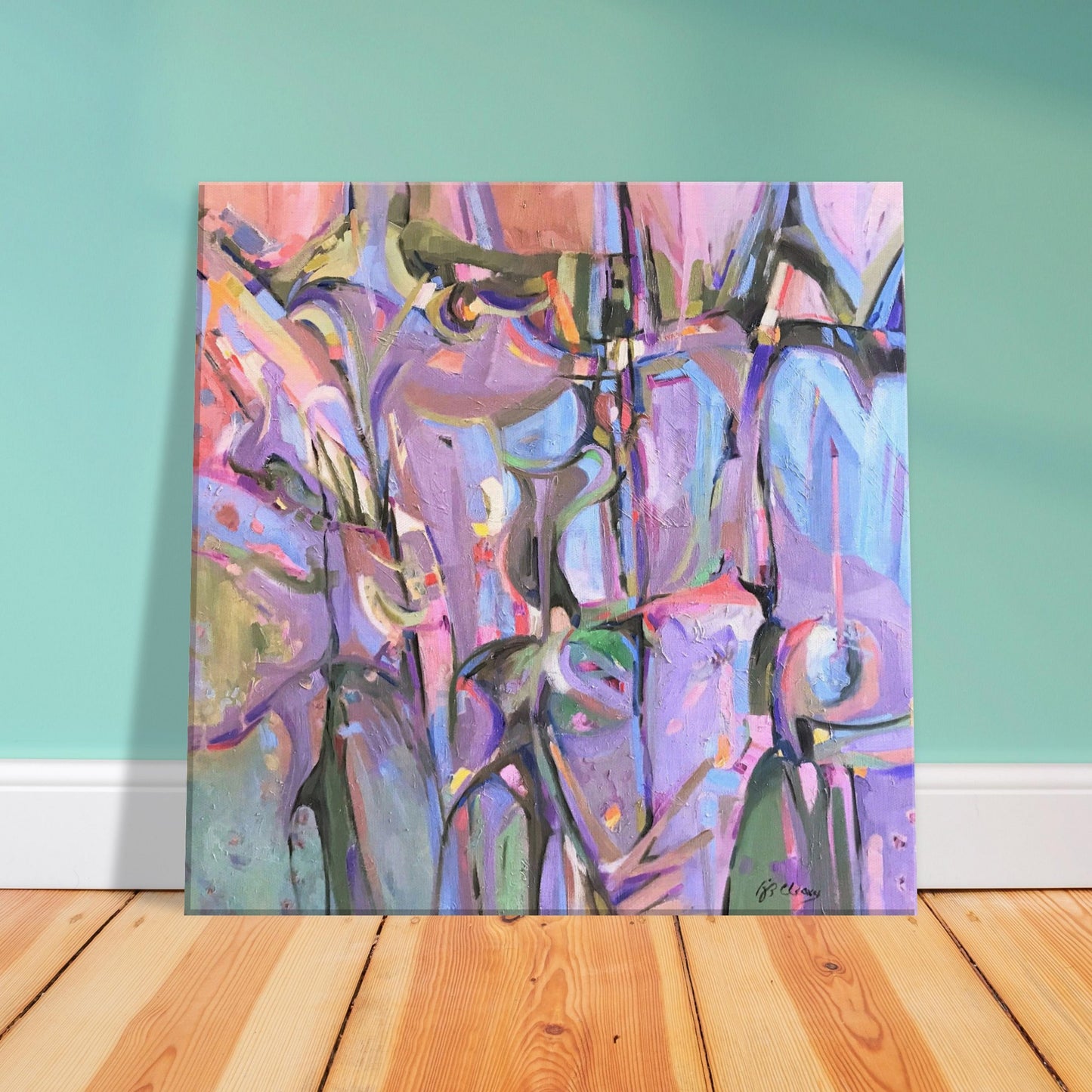 ‘Passage' Abstract I 16x16 inch Art Print on Canvas I Original Artwork by American Artist Barbara Cleary