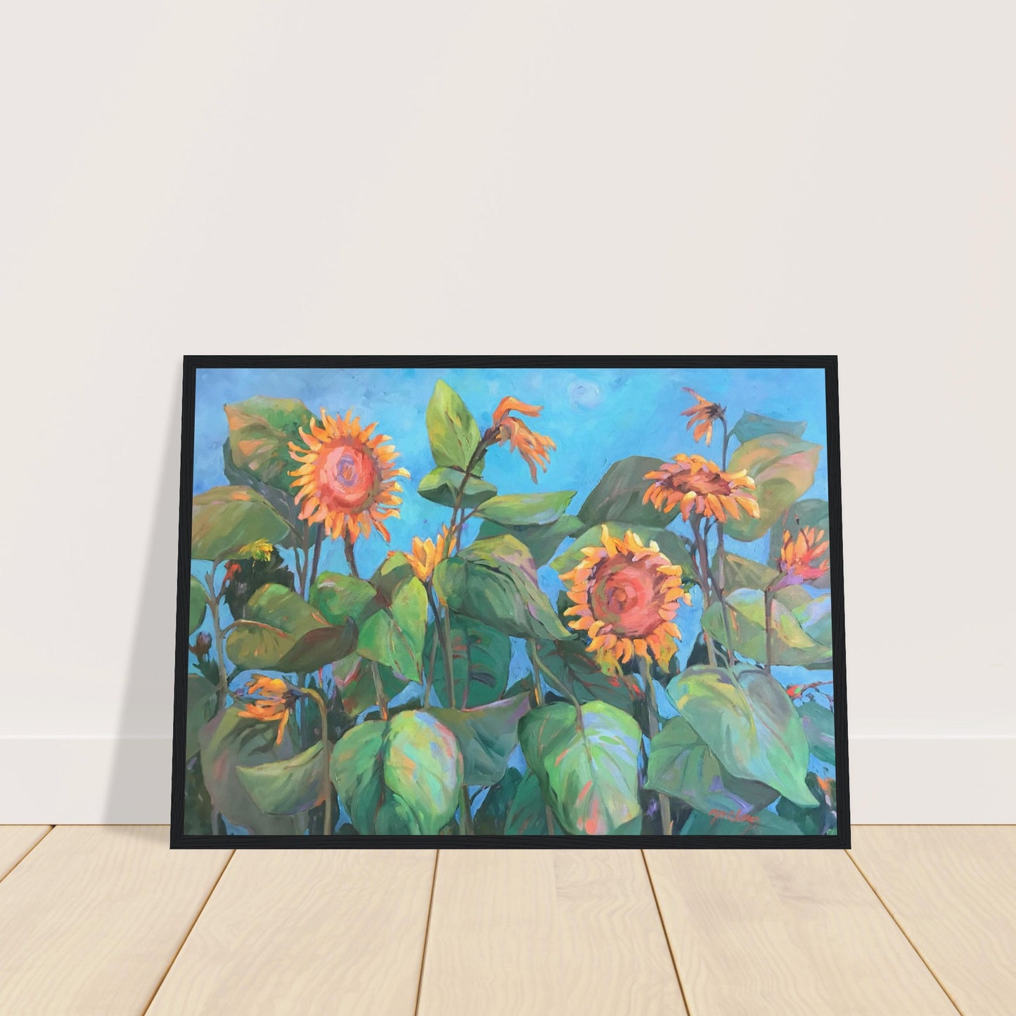 "Southwind 2" Floral Wooden Framed 20x28 Art Print by Barbara Cleary Designs