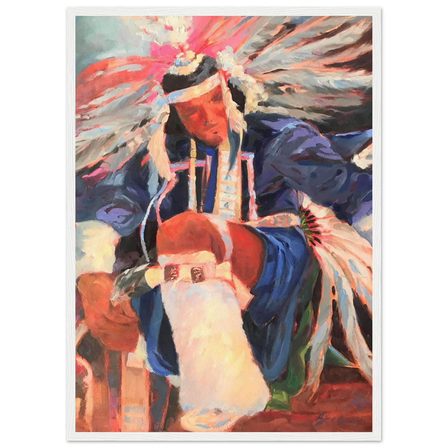 'War Dancer' I 20x28 inch Wooden Framed Art Print I Original Artwork by American Artist Barbara Cleary